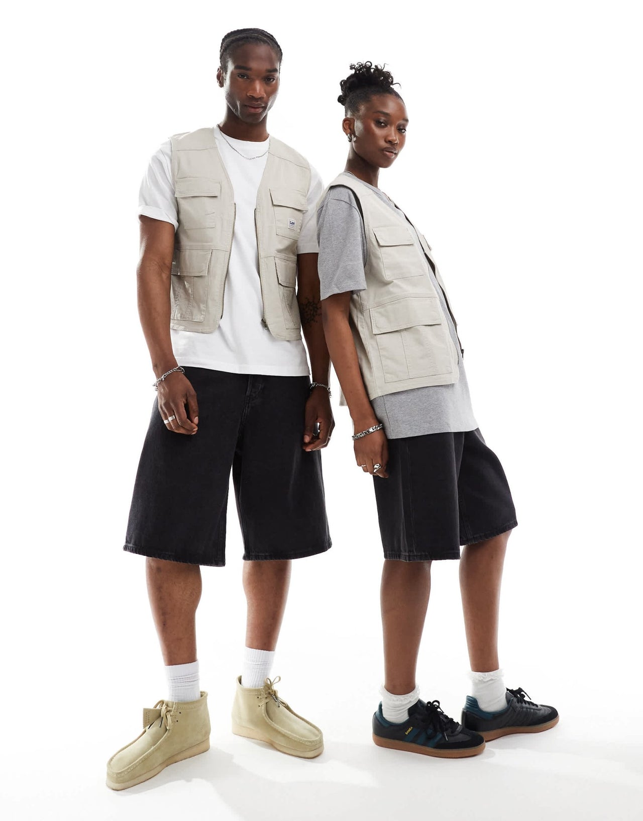 Lee unisex workwear label utility vest relaxed fit in stone - ASOS Sample Sale EU Store