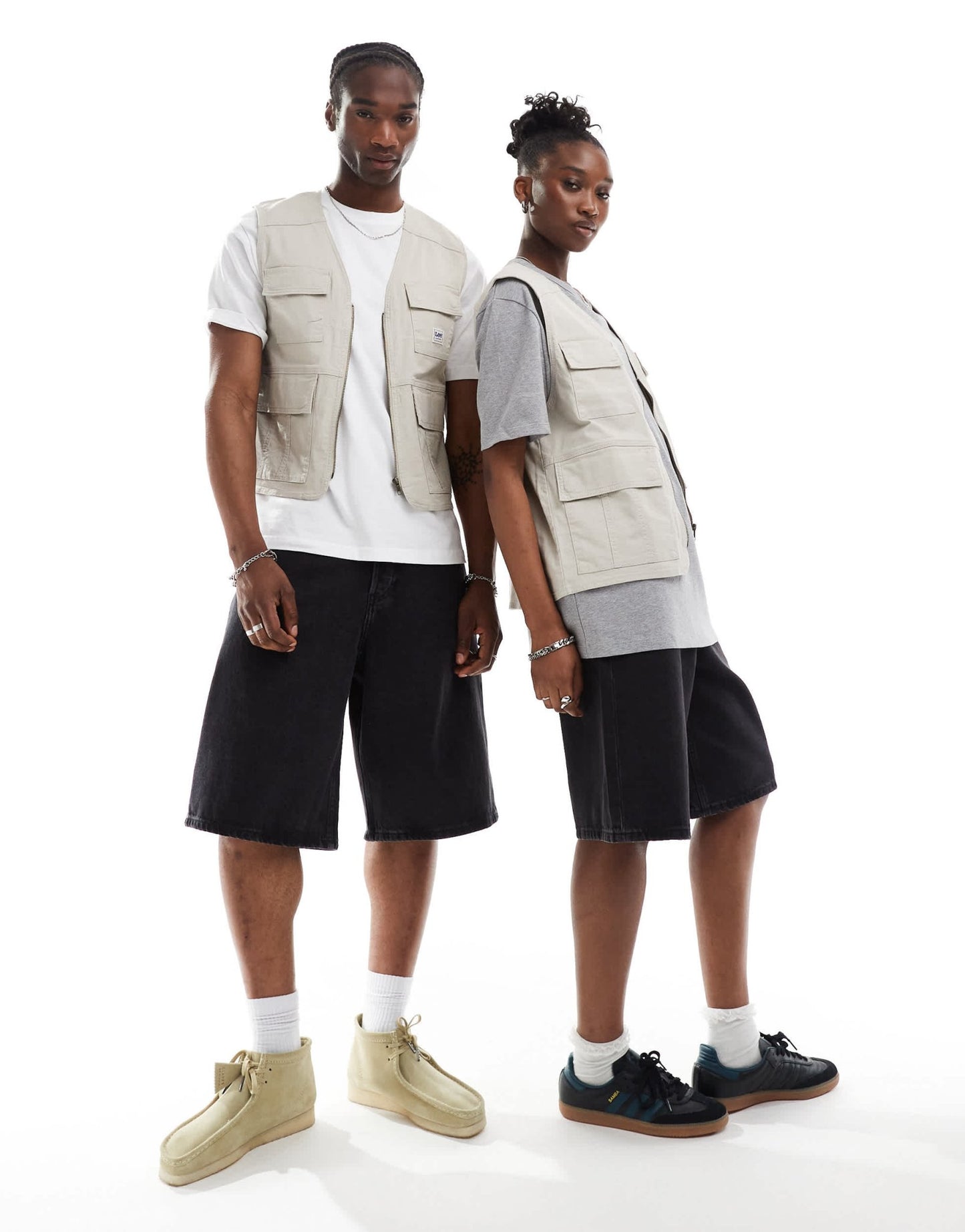 Lee unisex workwear label utility vest relaxed fit in stone - ASOS Sample Sale EU Store