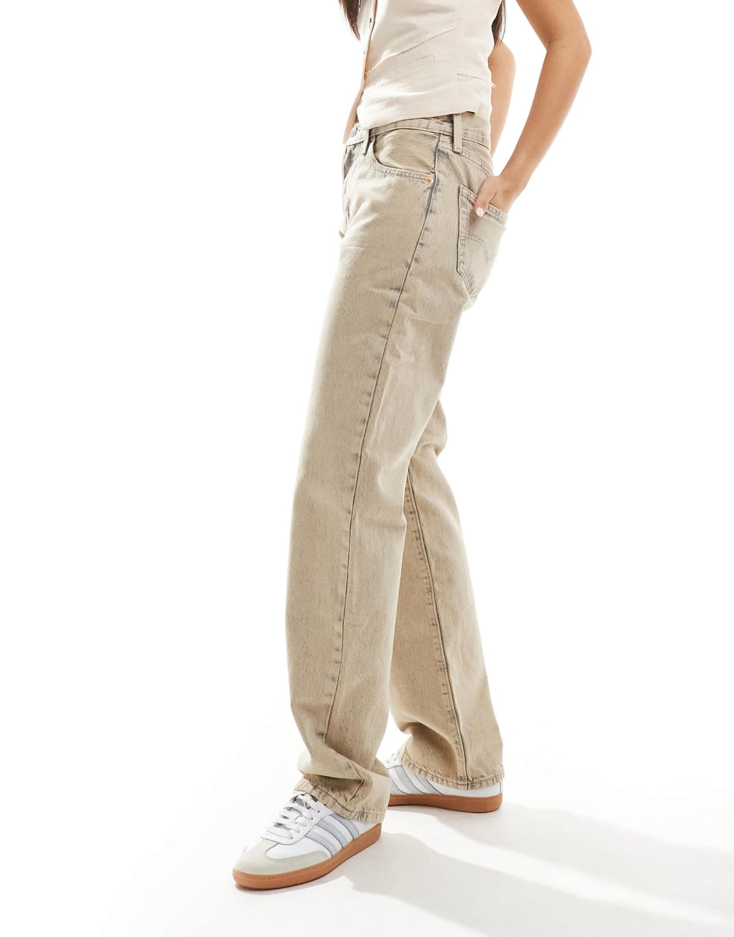 Levi's 501 90s fit jeans in overdye khakibeige - ASOS Sample Sale EU Store