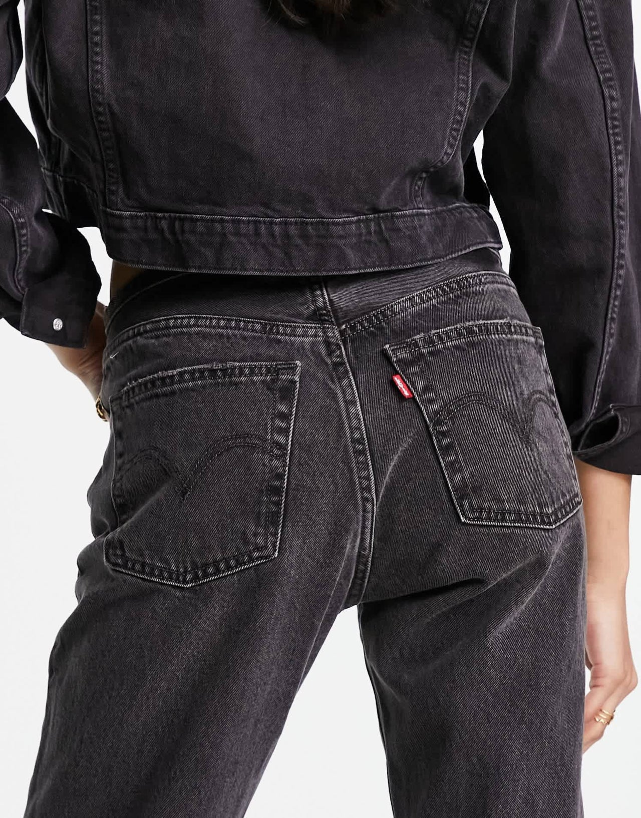 Levi's 501 low rise jeans mini waist in black - ASOS Sample Sale EU Store