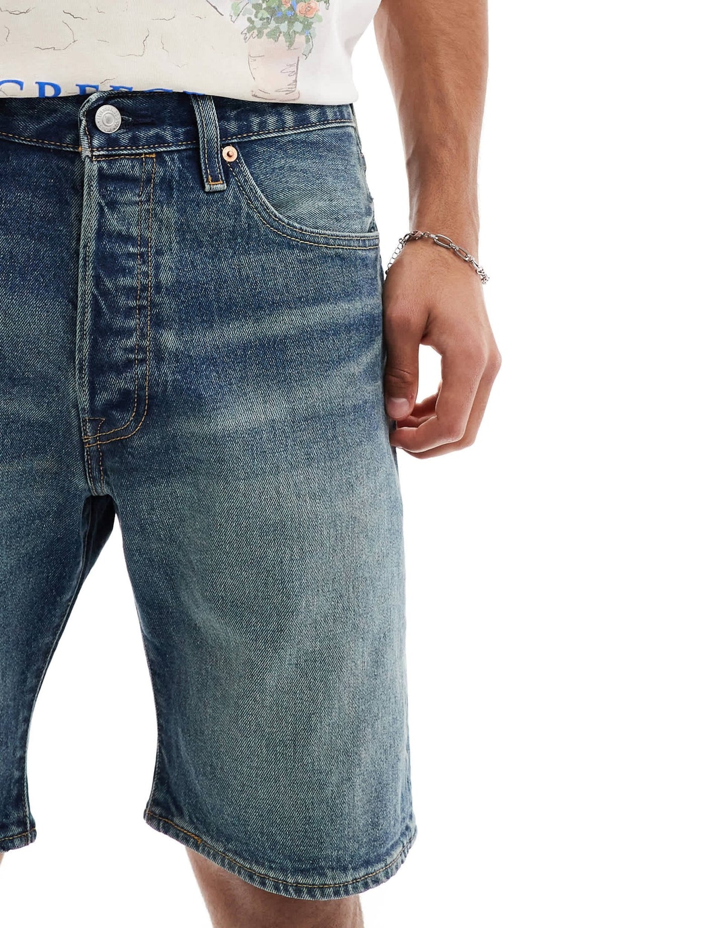 Levi's 501 original straight denim shorts in dark blue - ASOS Sample Sale EU Store