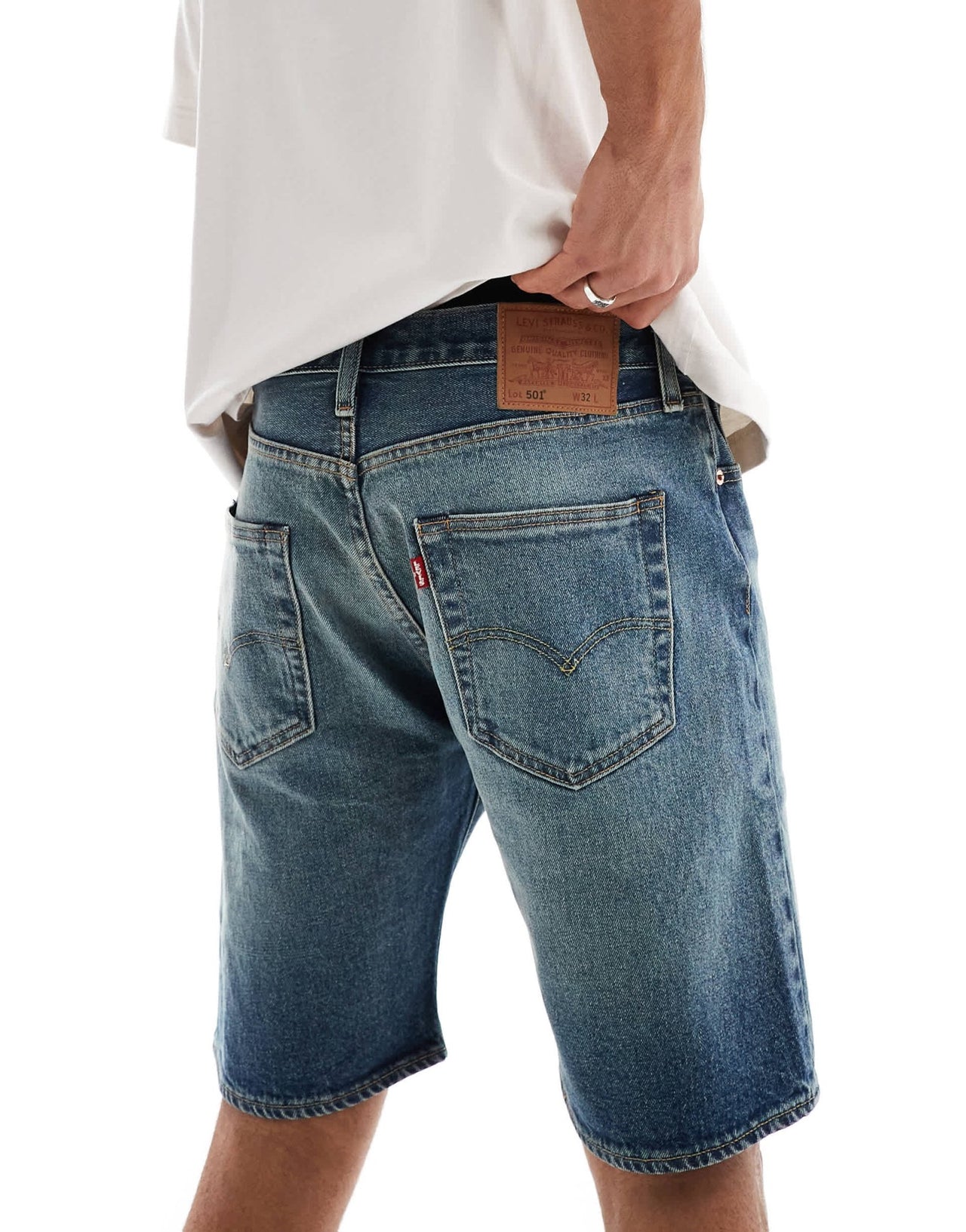 Levi's 501 original straight denim shorts in dark blue - ASOS Sample Sale EU Store