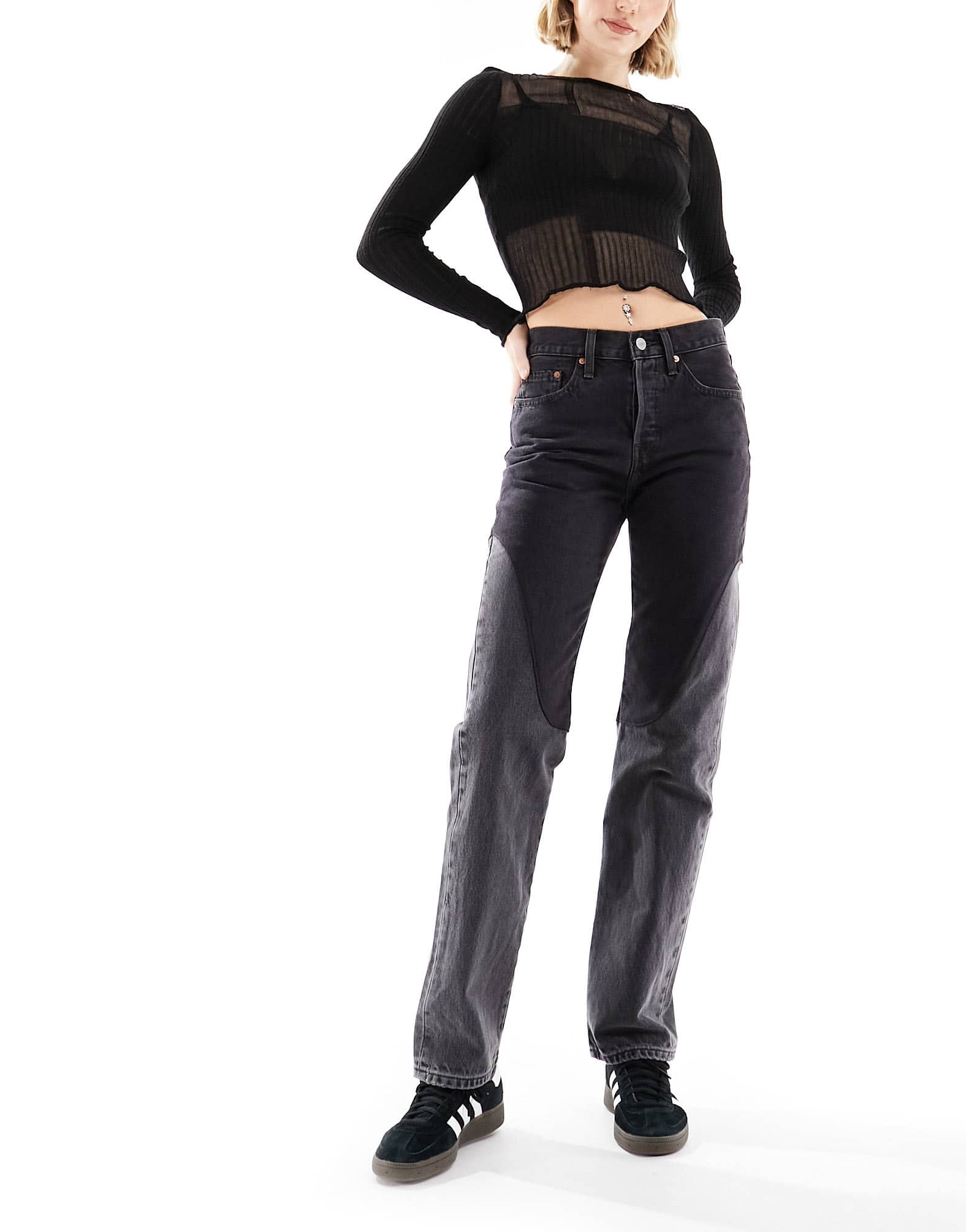 Levi's 501 original straight fit panel jeans in black wash - ASOS Sample Sale EU Store