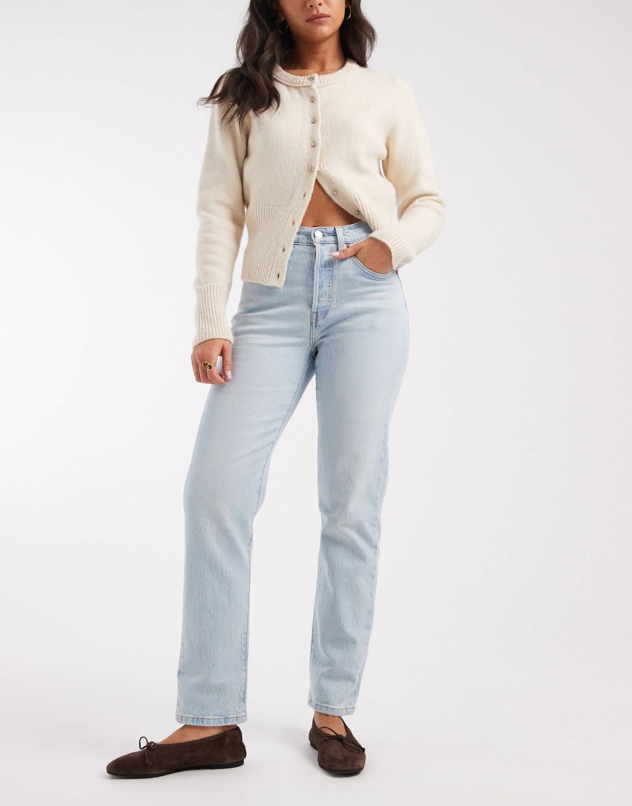 Levi's 501 straight crop jeans in light blue - ASOS Sample Sale EU Store