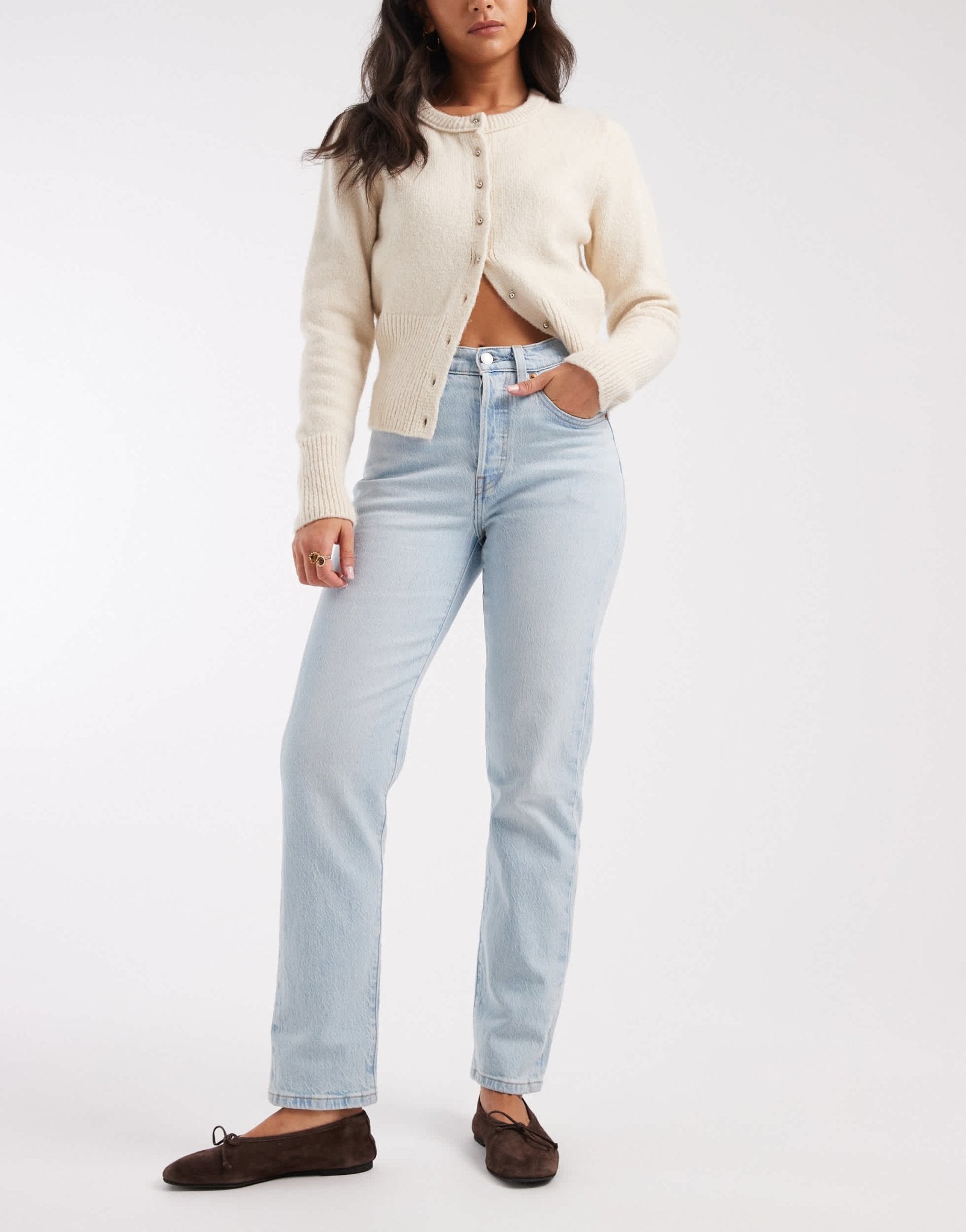 Levi's 501 straight crop jeans in light blue - ASOS Sample Sale EU Store