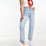 Levi's 501 straight fit crop jeans in light blue wash