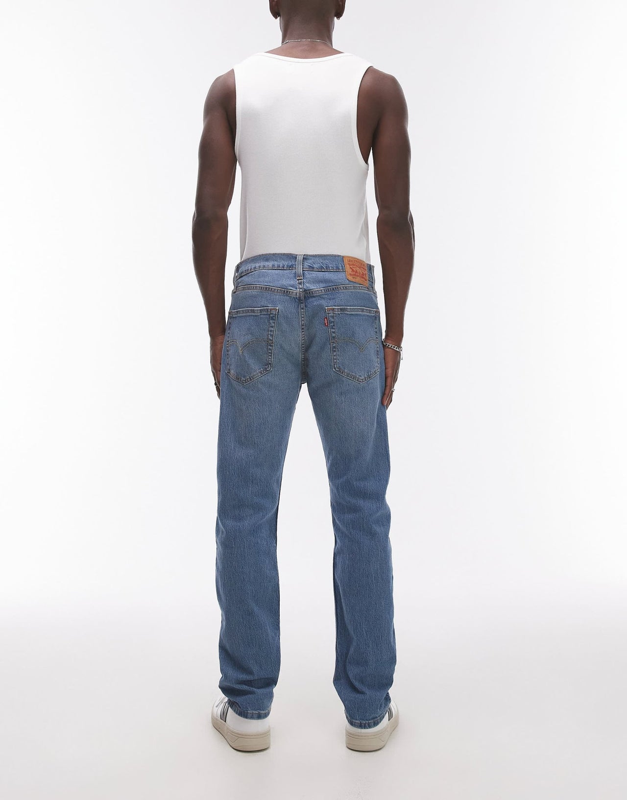 Levi's 502 tapered fit performance cool denim jeans in mid blue - ASOS Sample Sale EU Store