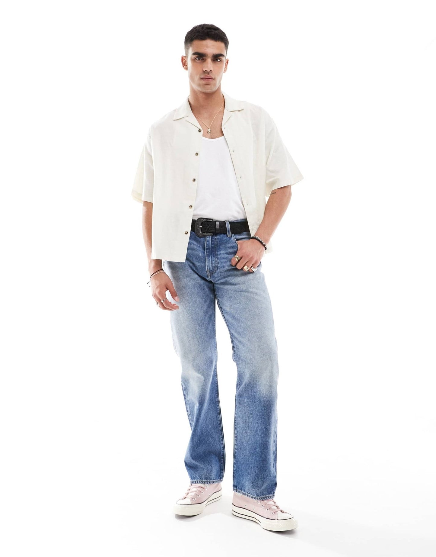 Levi's 555 relaxed straight jeans in mid blue - ASOS Sample Sale EU Store