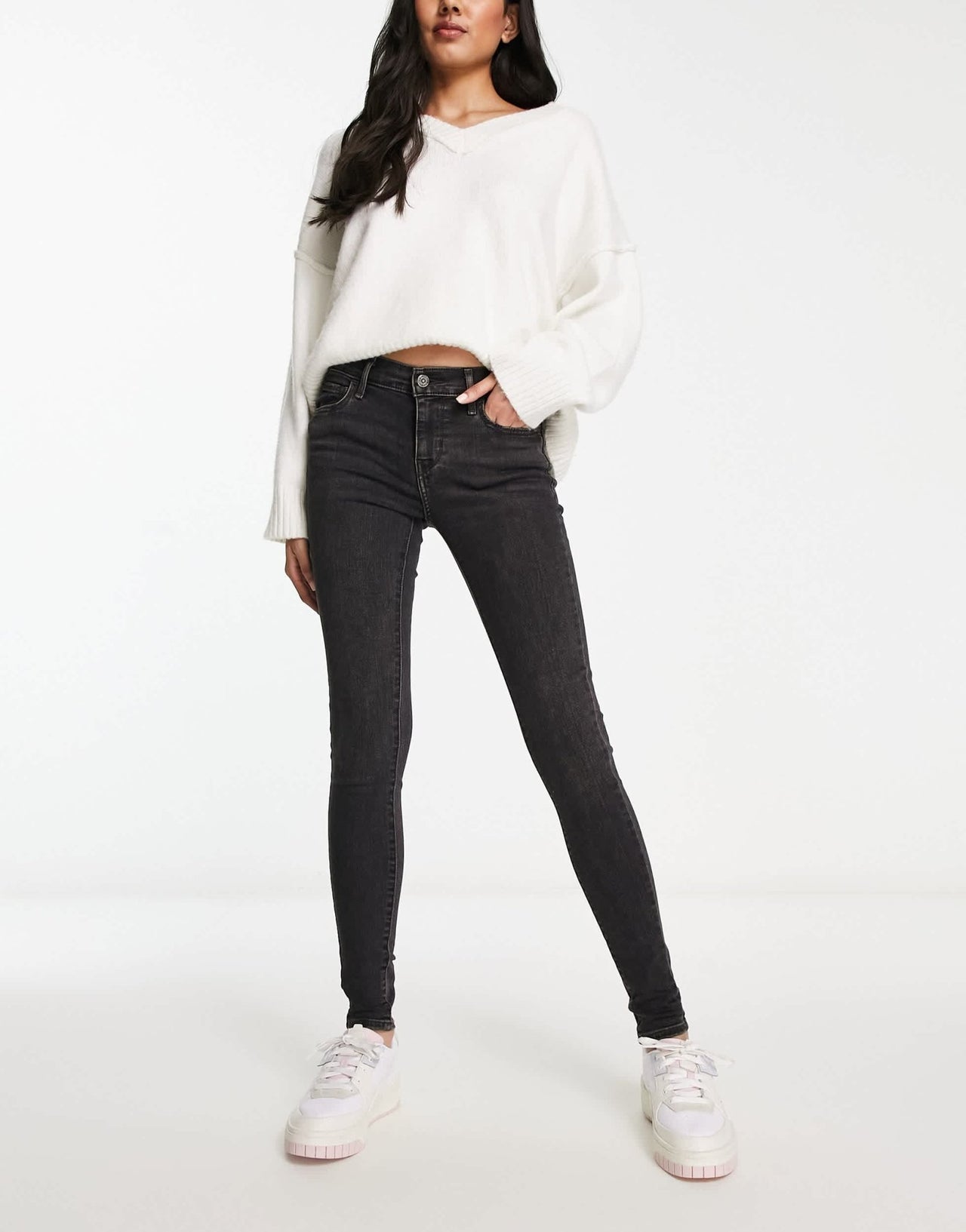 Levi's 710 super skinny jeans in washed black - ASOS Sample Sale EU Store