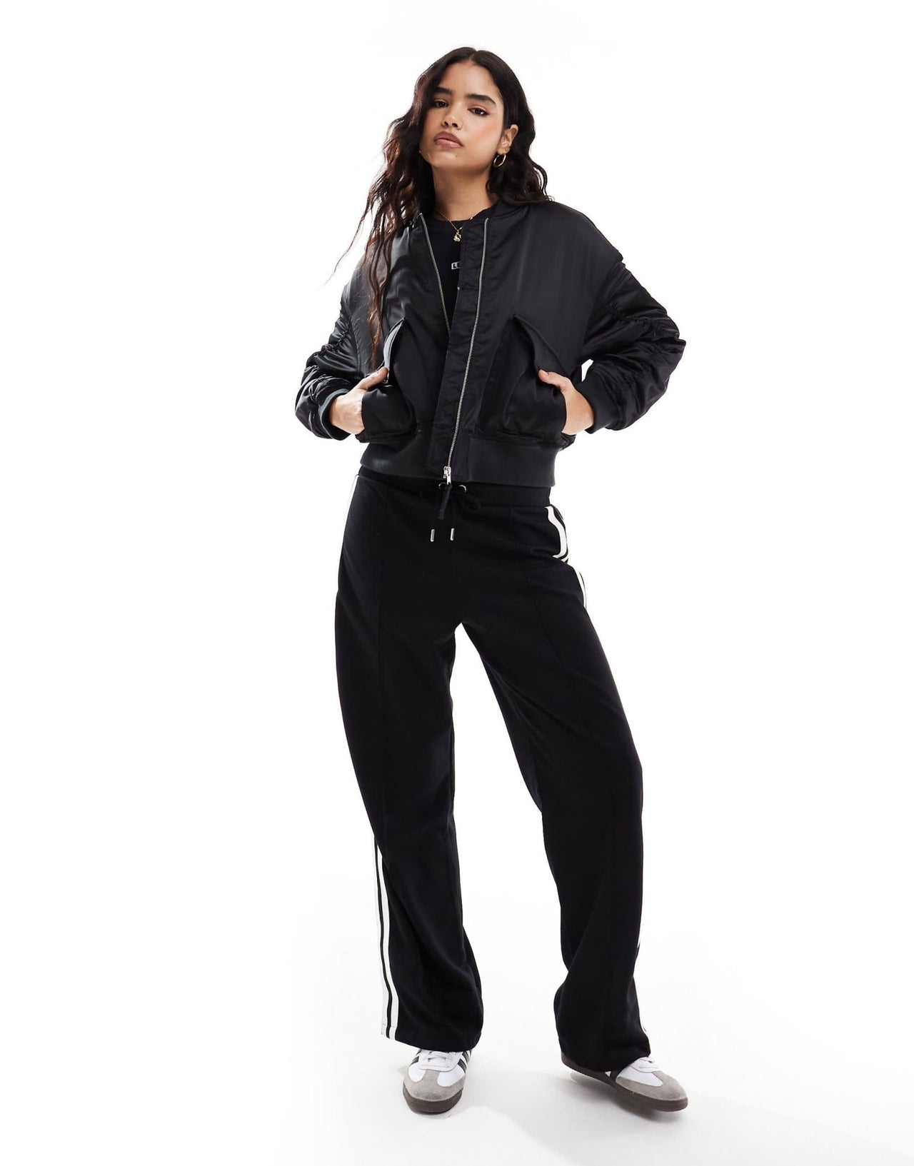 Levi's Andy techy satin bomber jacket in black - ASOS Sample Sale EU Store