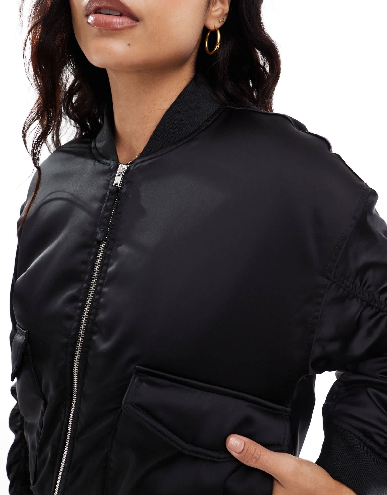 Levi's Andy techy satin bomber jacket in black - ASOS Sample Sale EU Store