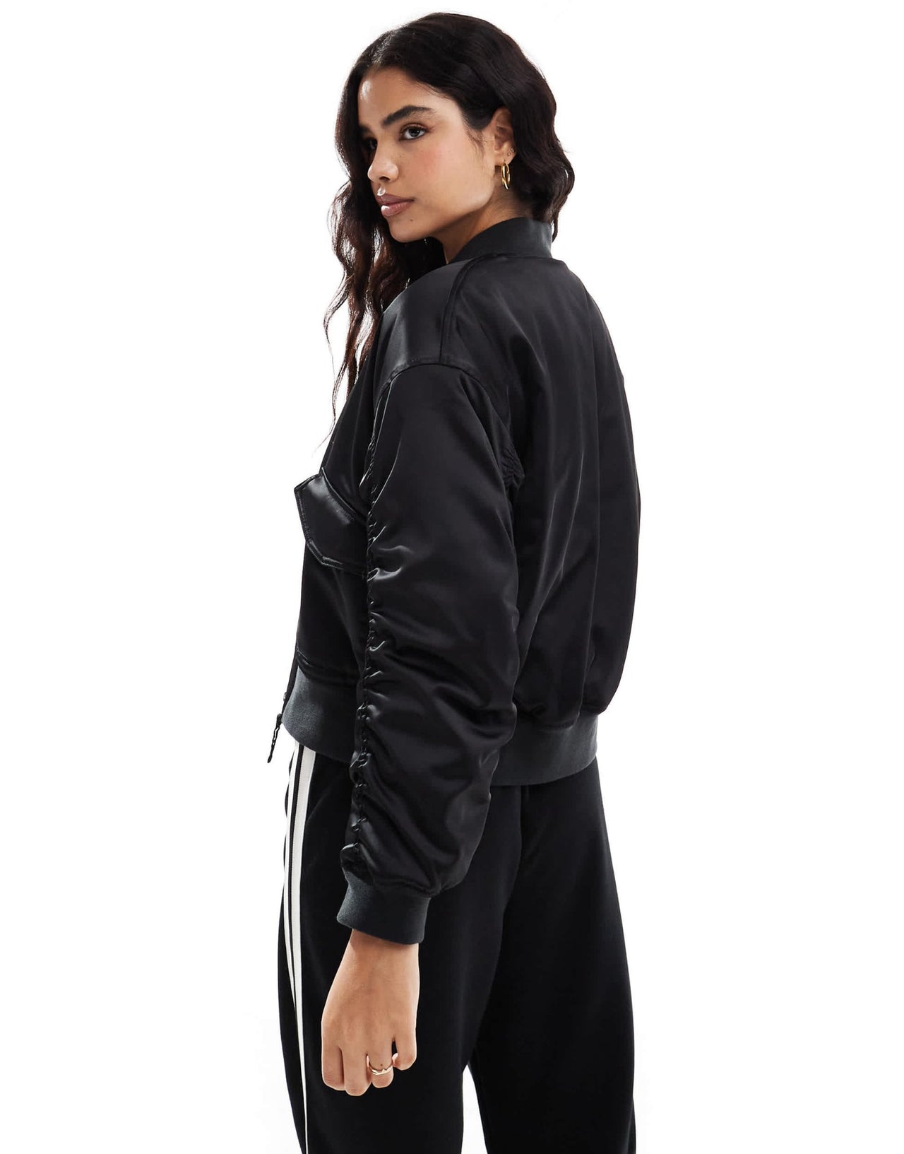 Levi's Andy techy satin bomber jacket in black - ASOS Sample Sale EU Store