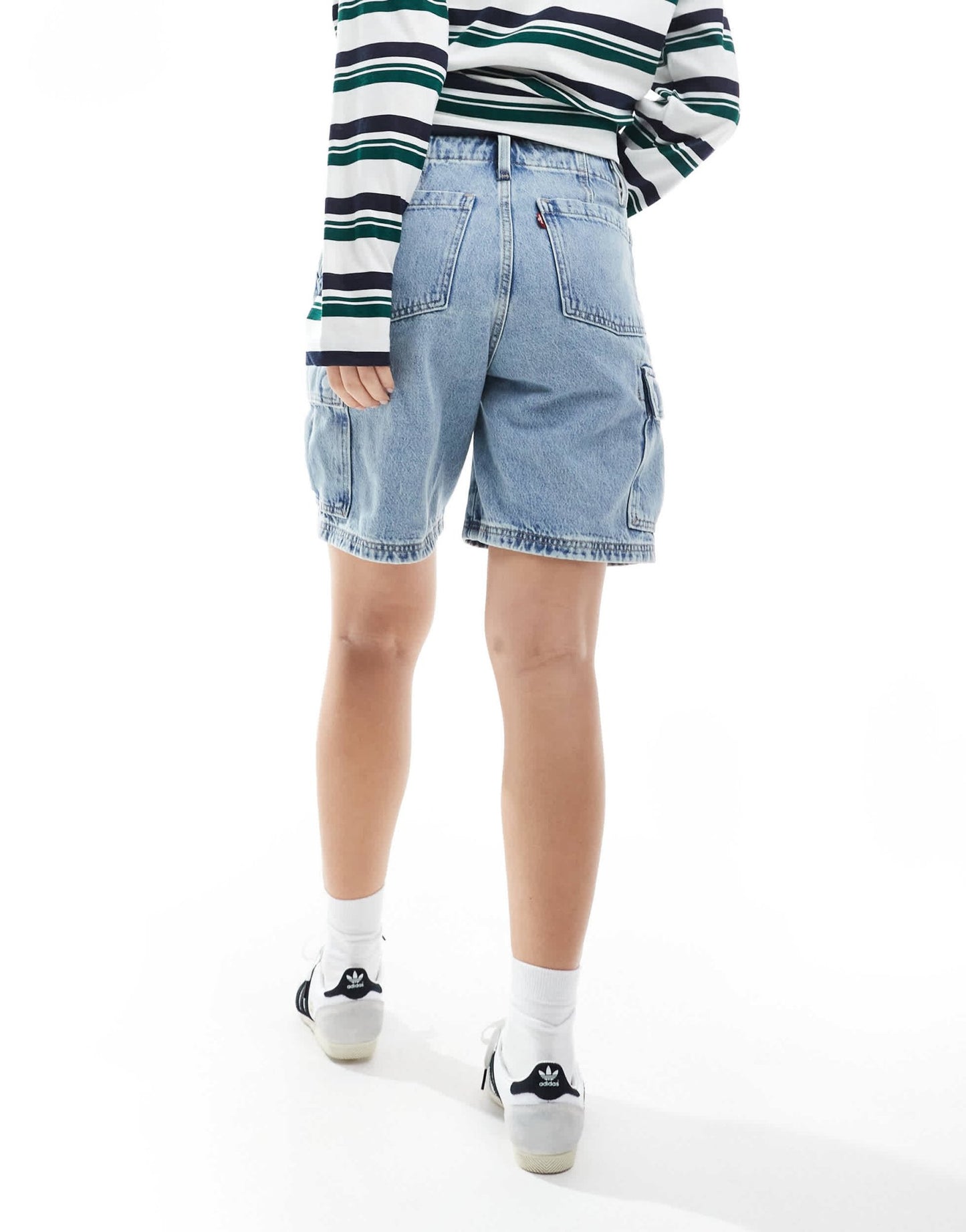 Levi's baggy cargo denim shorts in mid blue - ASOS Sample Sale EU Store