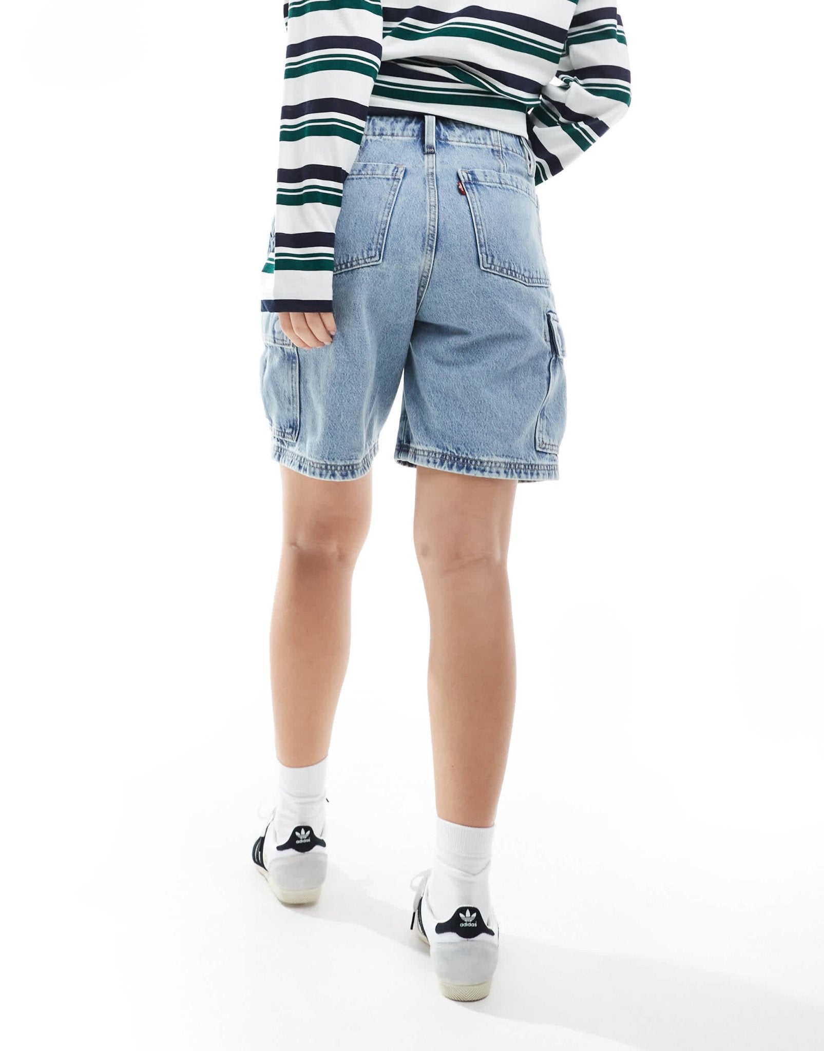 Levi's baggy cargo denim shorts in mid blue - ASOS Sample Sale EU Store