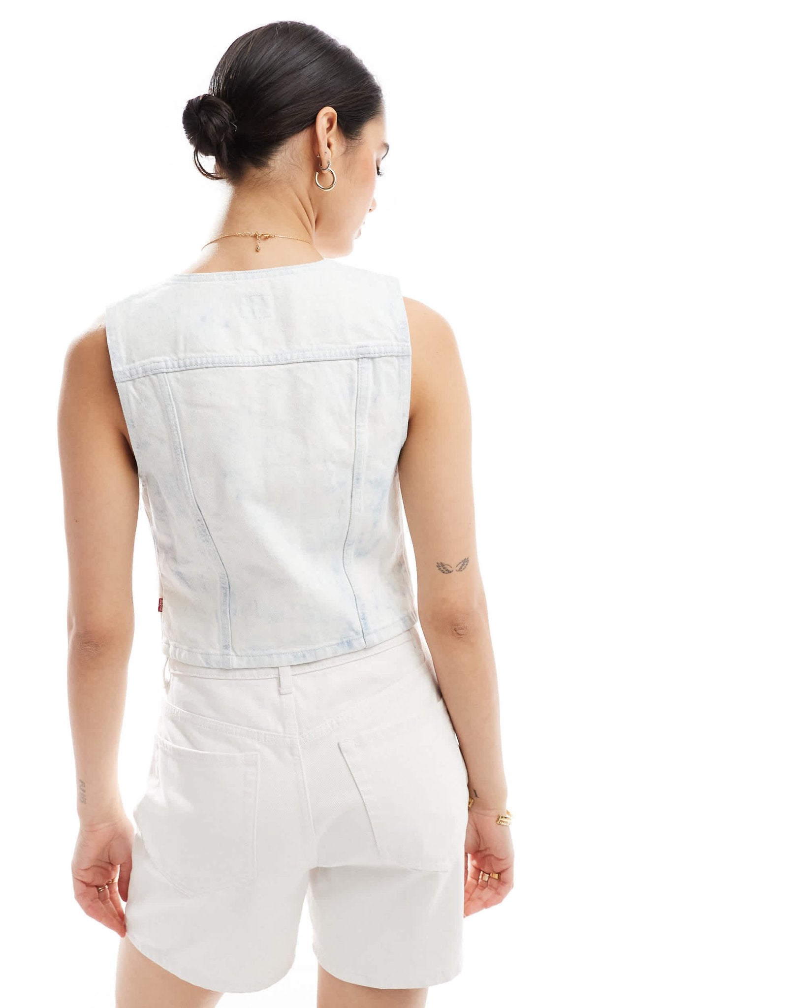 Levi's Bella denim corset vest in bleach wash blue - ASOS Sample Sale EU Store