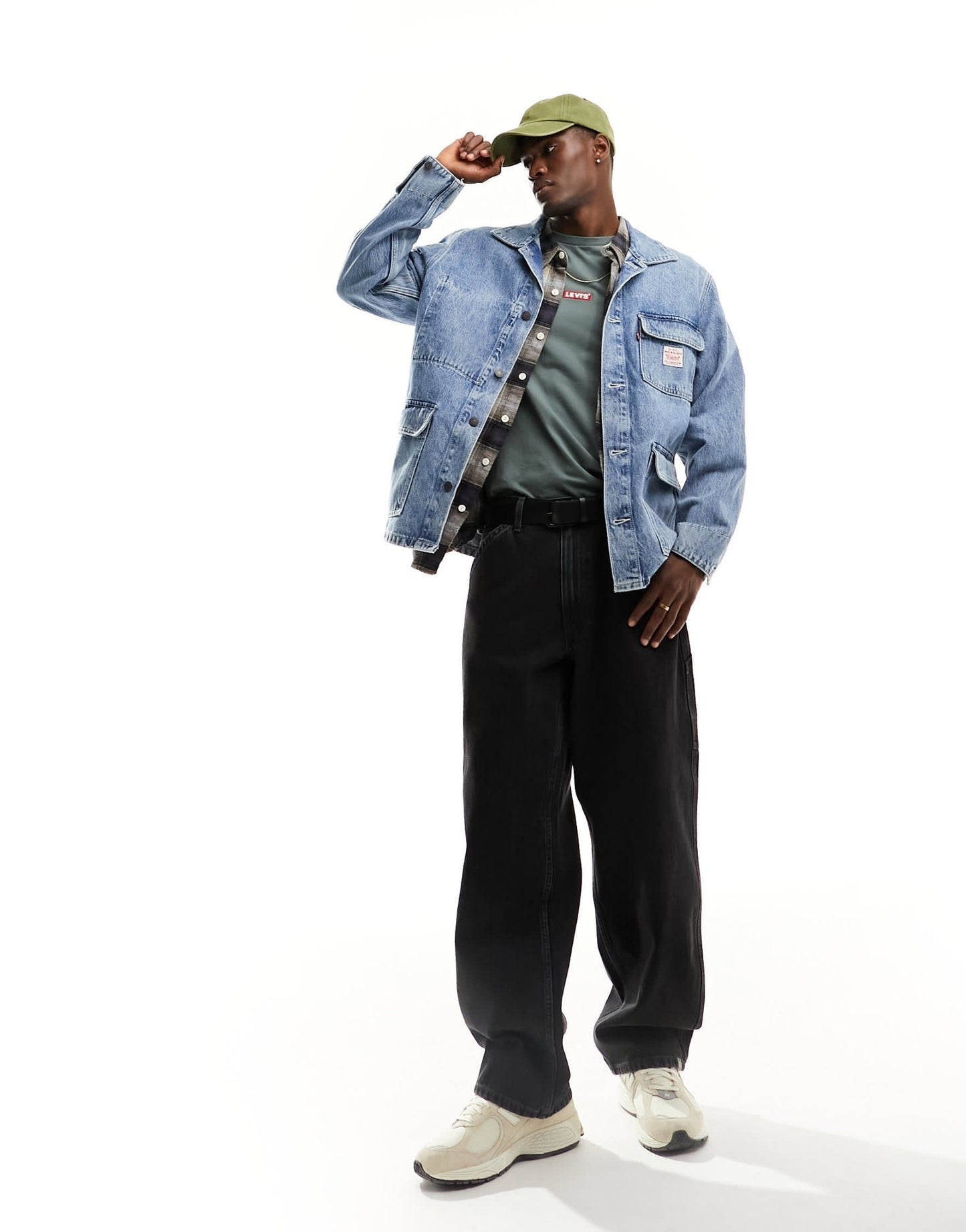 Levi's Broadway engineer denim jacket in light blue wash - ASOS Sample Sale EU Store
