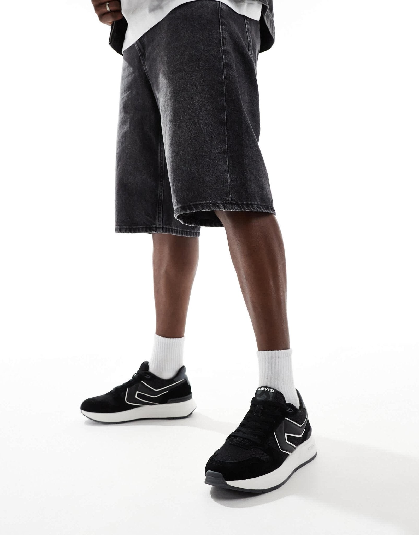 Levi's Charge suede denim trainers in black - ASOS Sample Sale EU Store