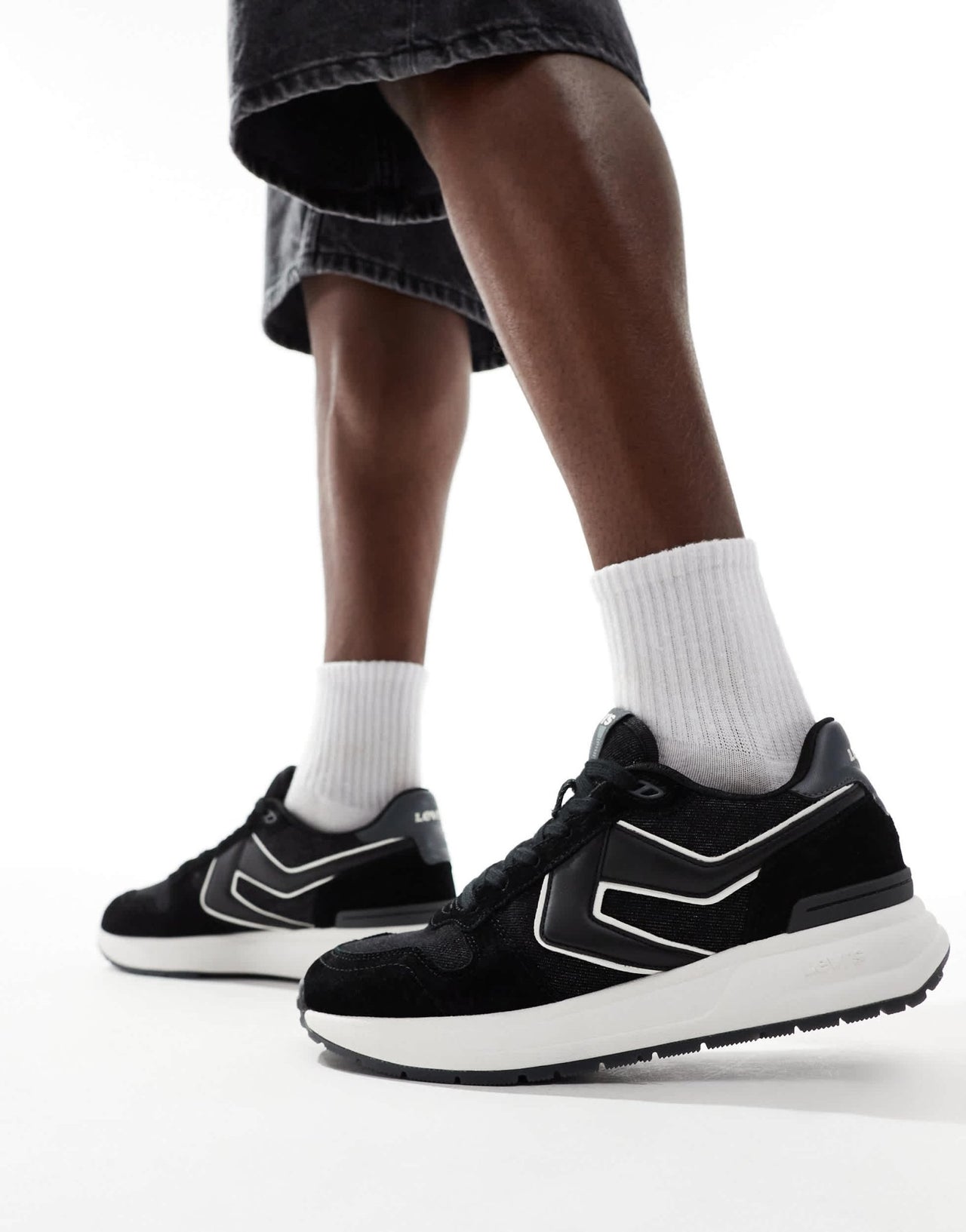 Levi's Charge suede denim trainers in black - ASOS Sample Sale EU Store