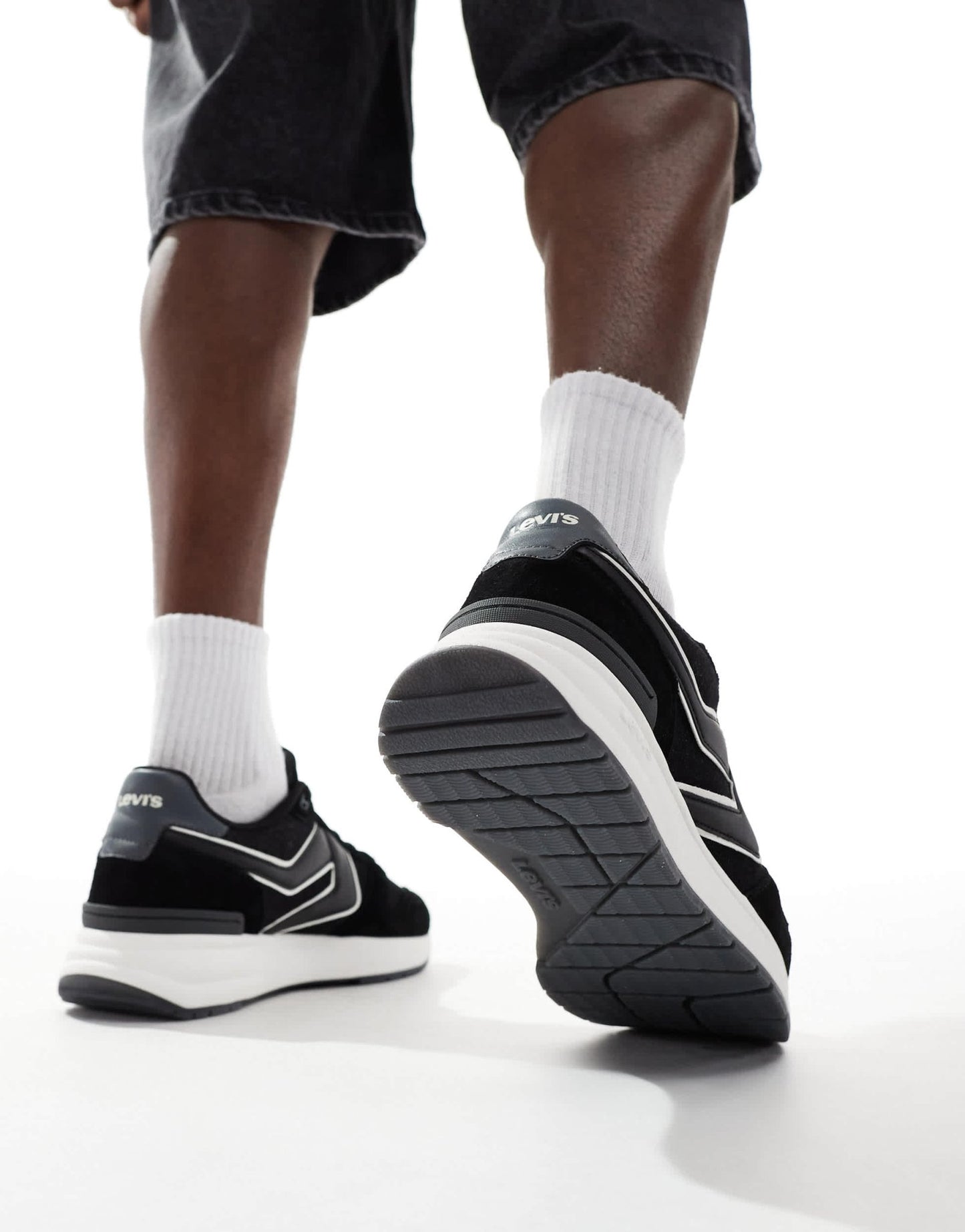 Levi's Charge suede denim trainers in black - ASOS Sample Sale EU Store