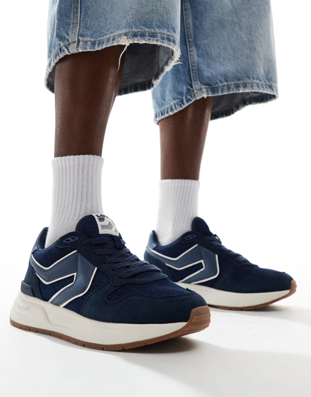 Levi's Charge suede denim trainers in blue - ASOS Sample Sale EU Store