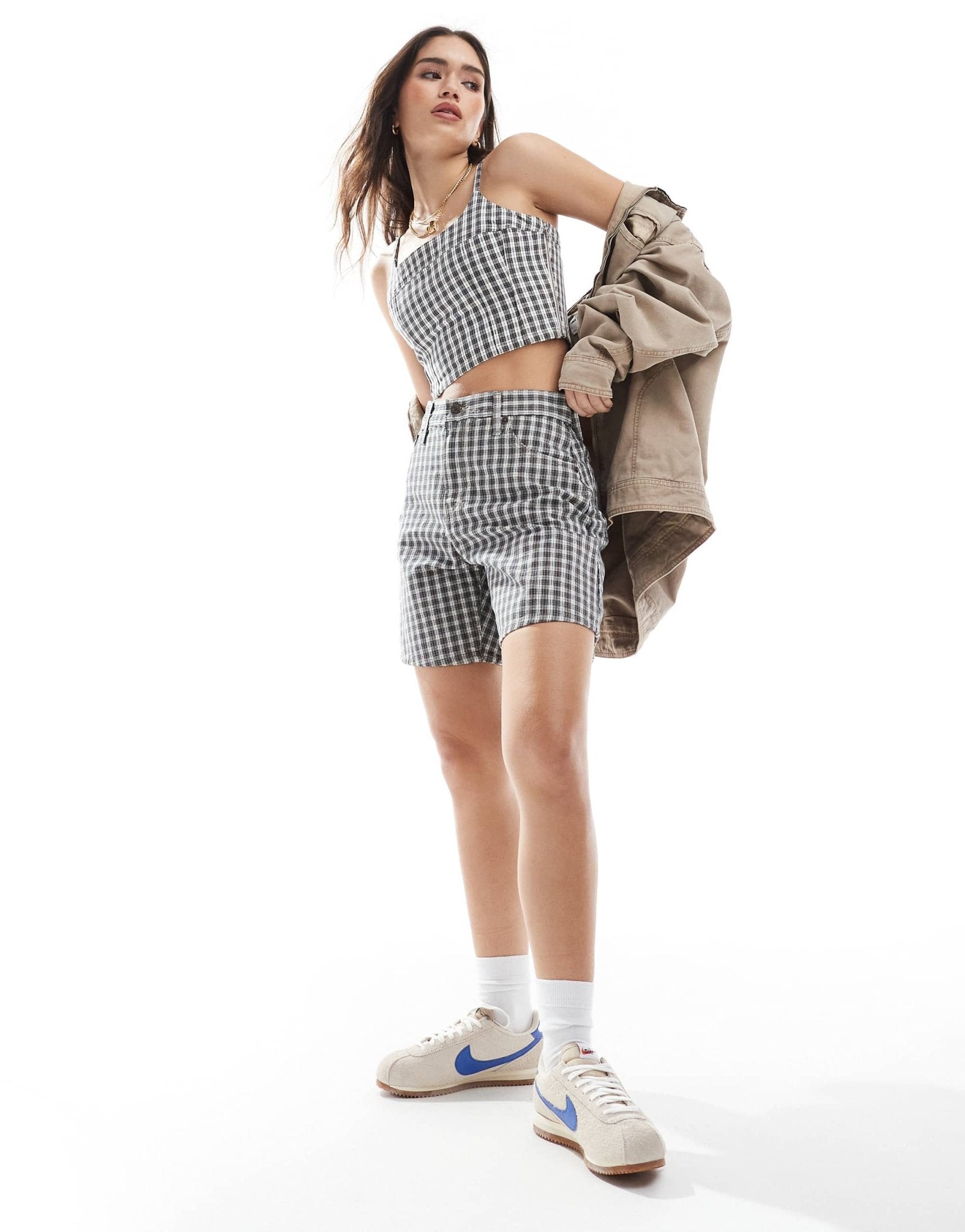 Levi's denim checked shorts co - ord in black - ASOS Sample Sale EU Store