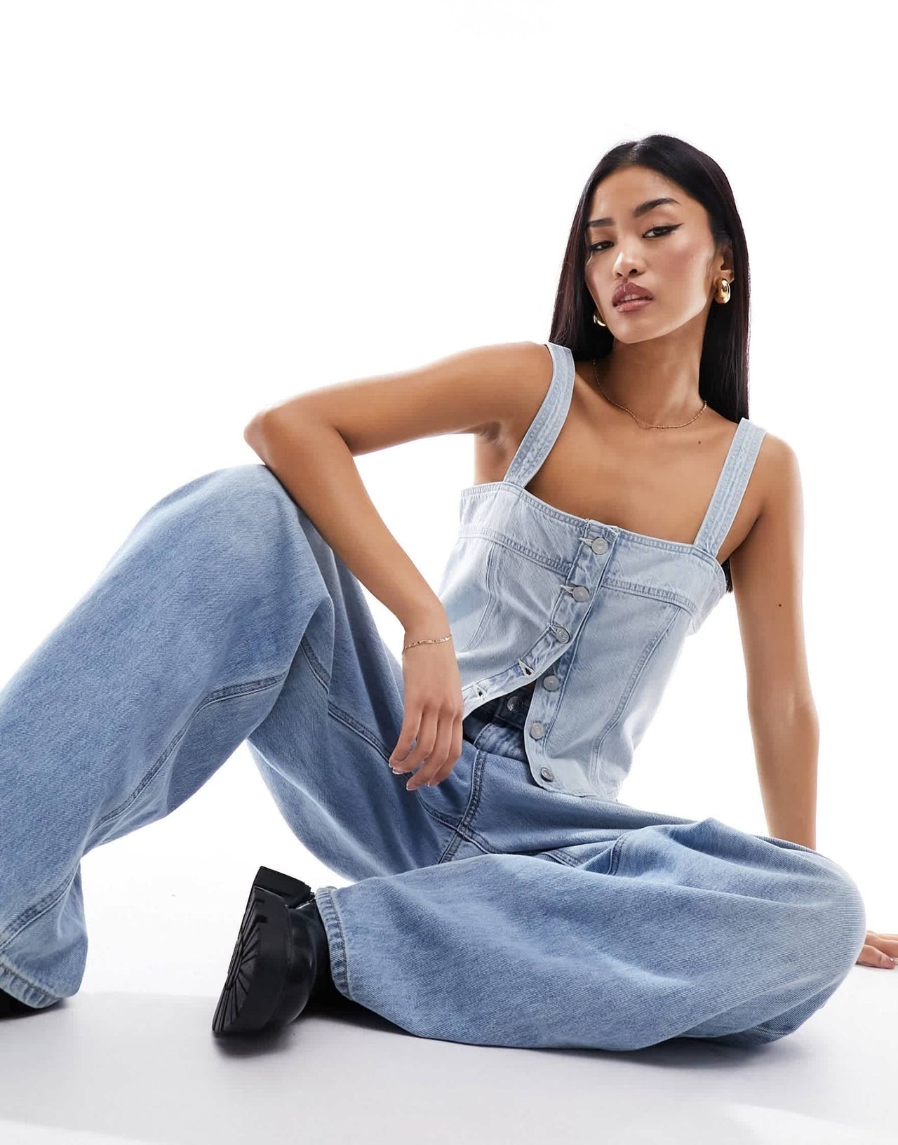 Levi's Dreak tank top in denim with buttons - ASOS Sample Sale EU Store