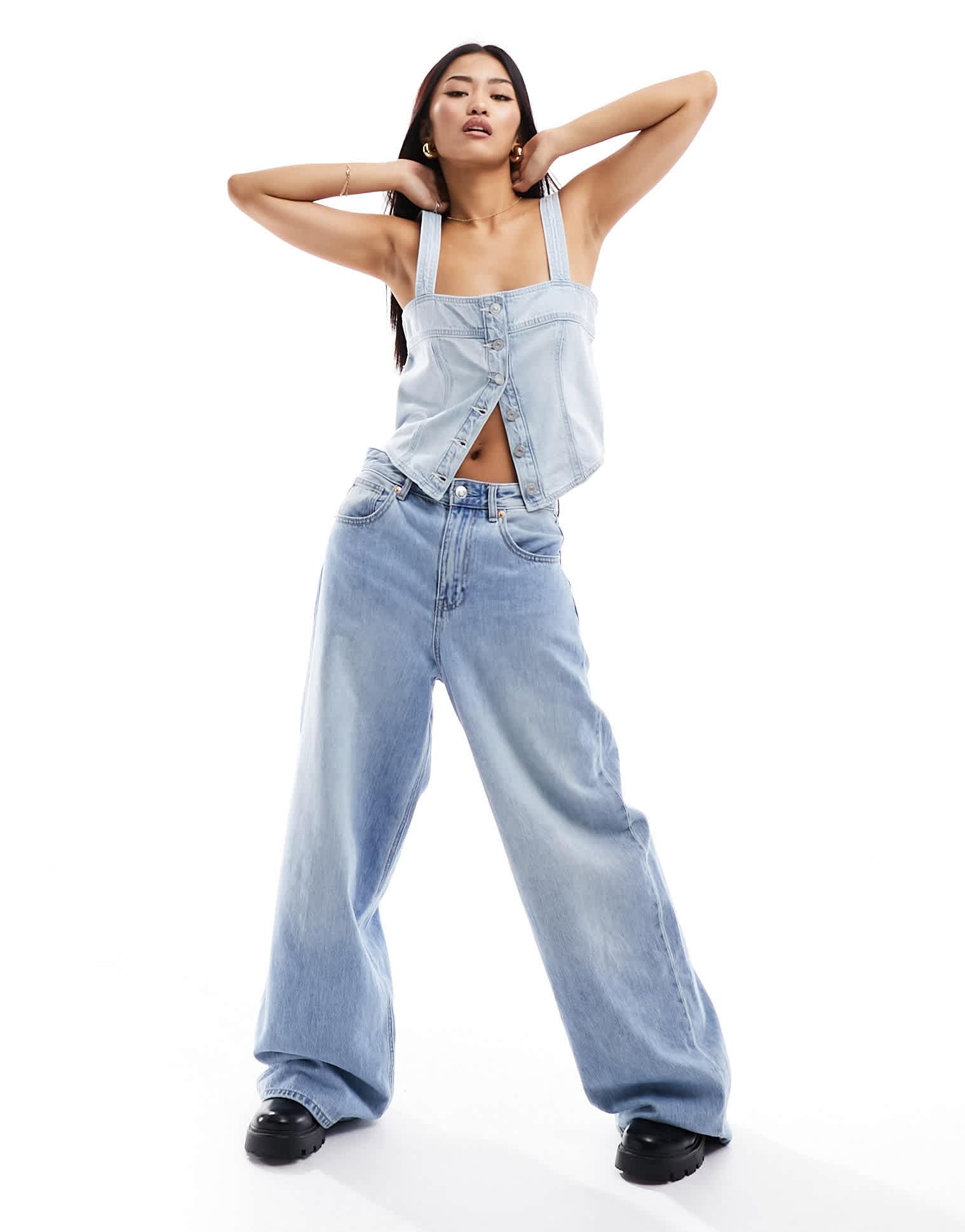 Levi's Dreak tank top in denim with buttons - ASOS Sample Sale EU Store