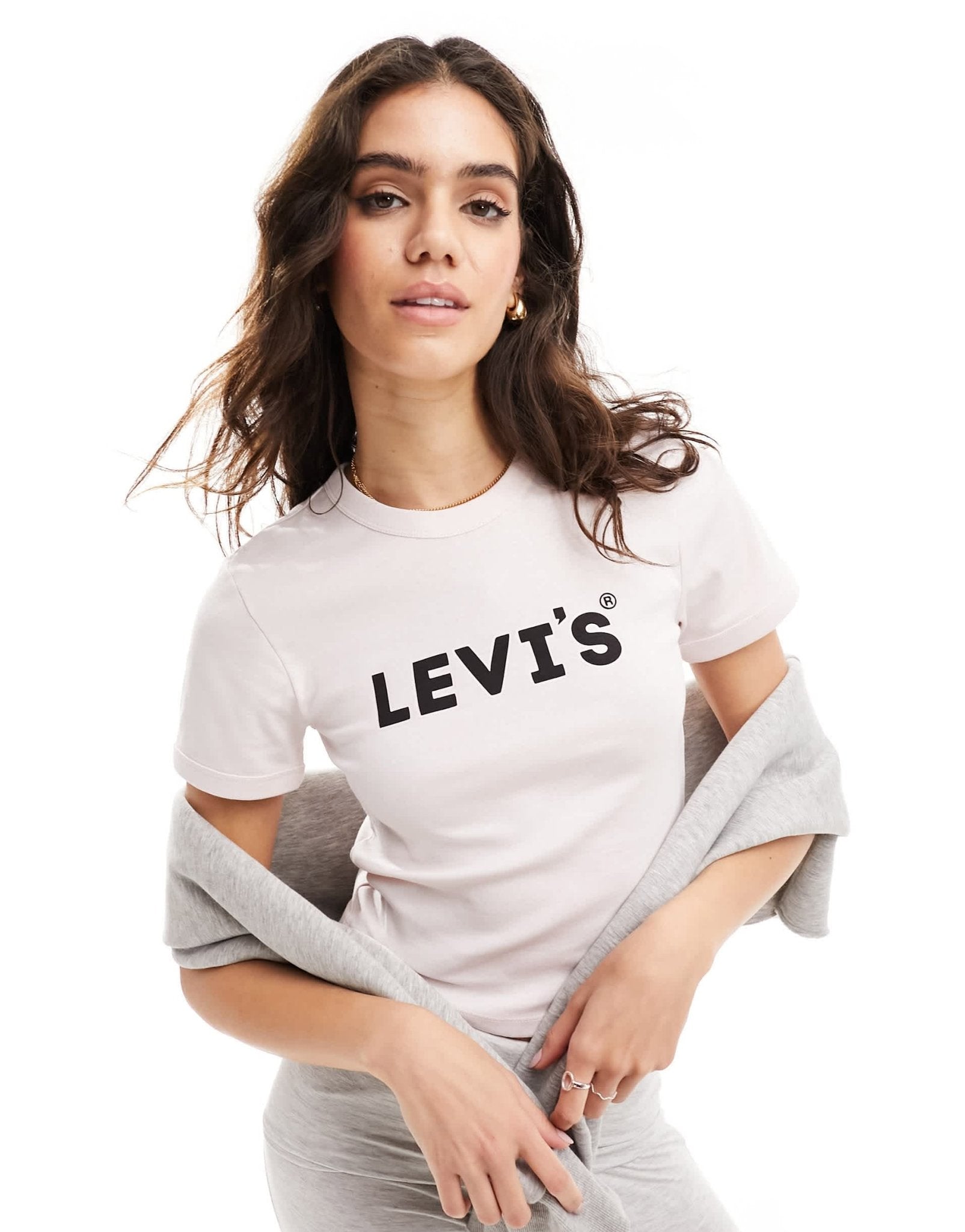 Levi's exclusive to ASOS cropped t-shirt with chest logo in pink - ASOS Sample Sale EU Store