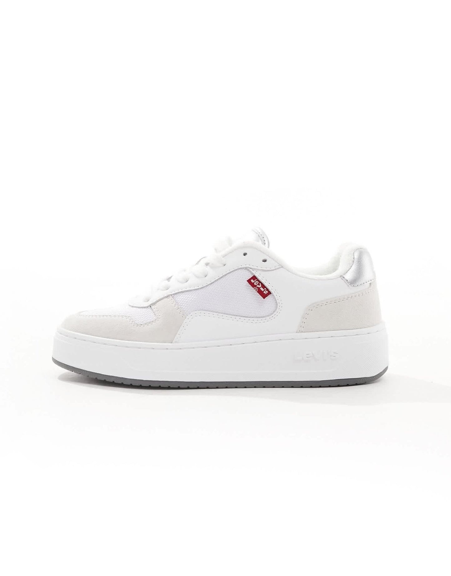 Levi's Glide leather trainer in white cream suede mix with logo - ASOS Sample Sale EU Store
