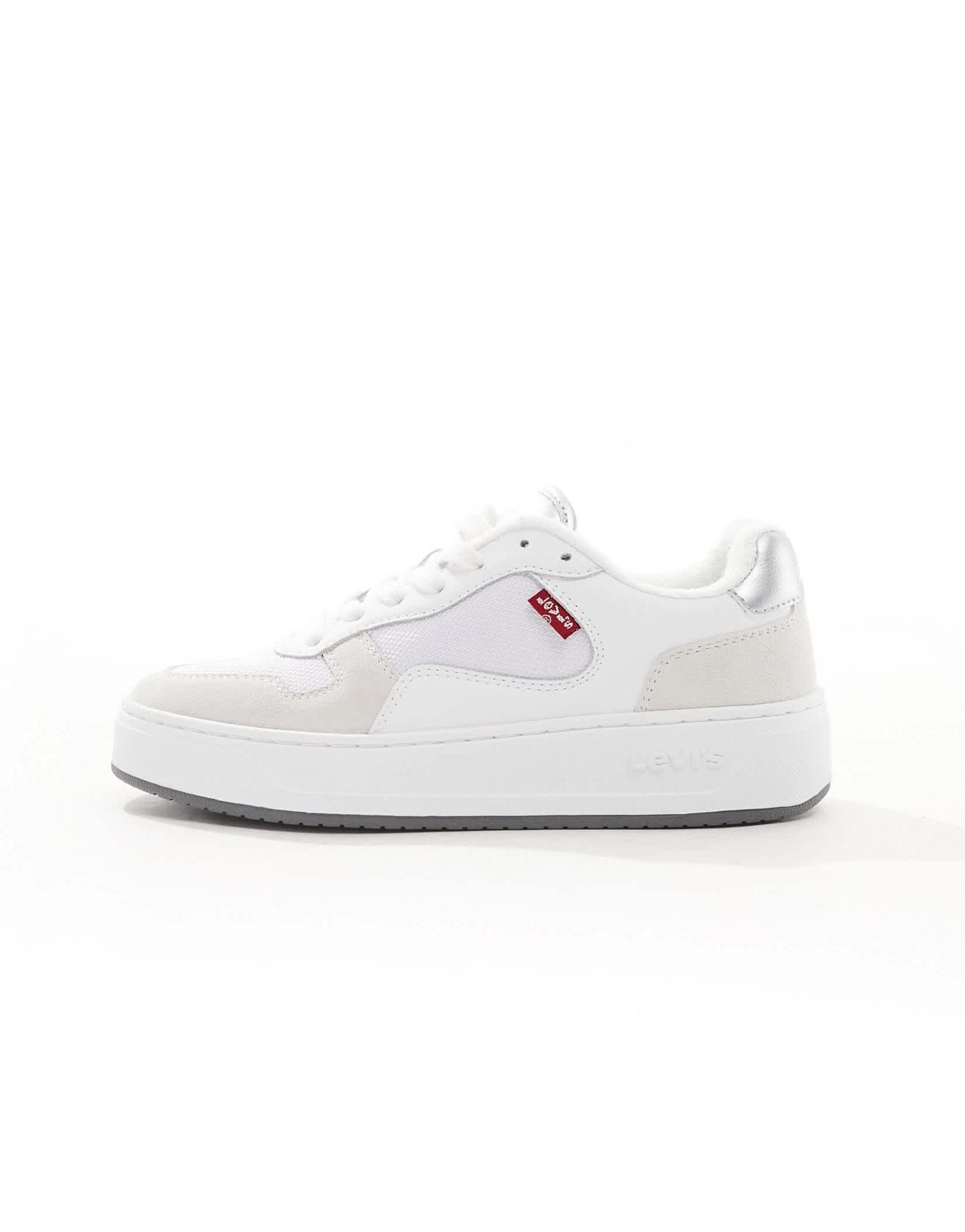 Levi's Glide leather trainer in white cream suede mix with logo - ASOS Sample Sale EU Store