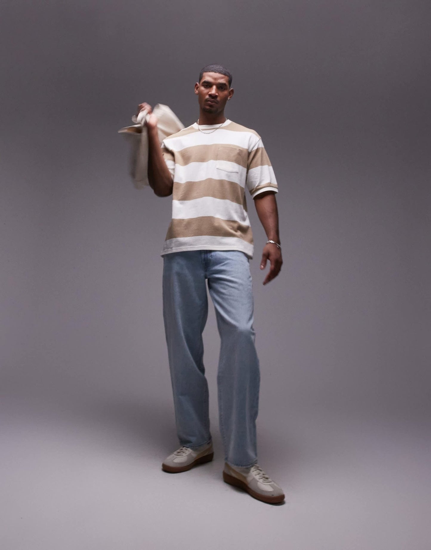 Levi's half sleeve block stripe pique t-shirt in beige - ASOS Sample Sale EU Store