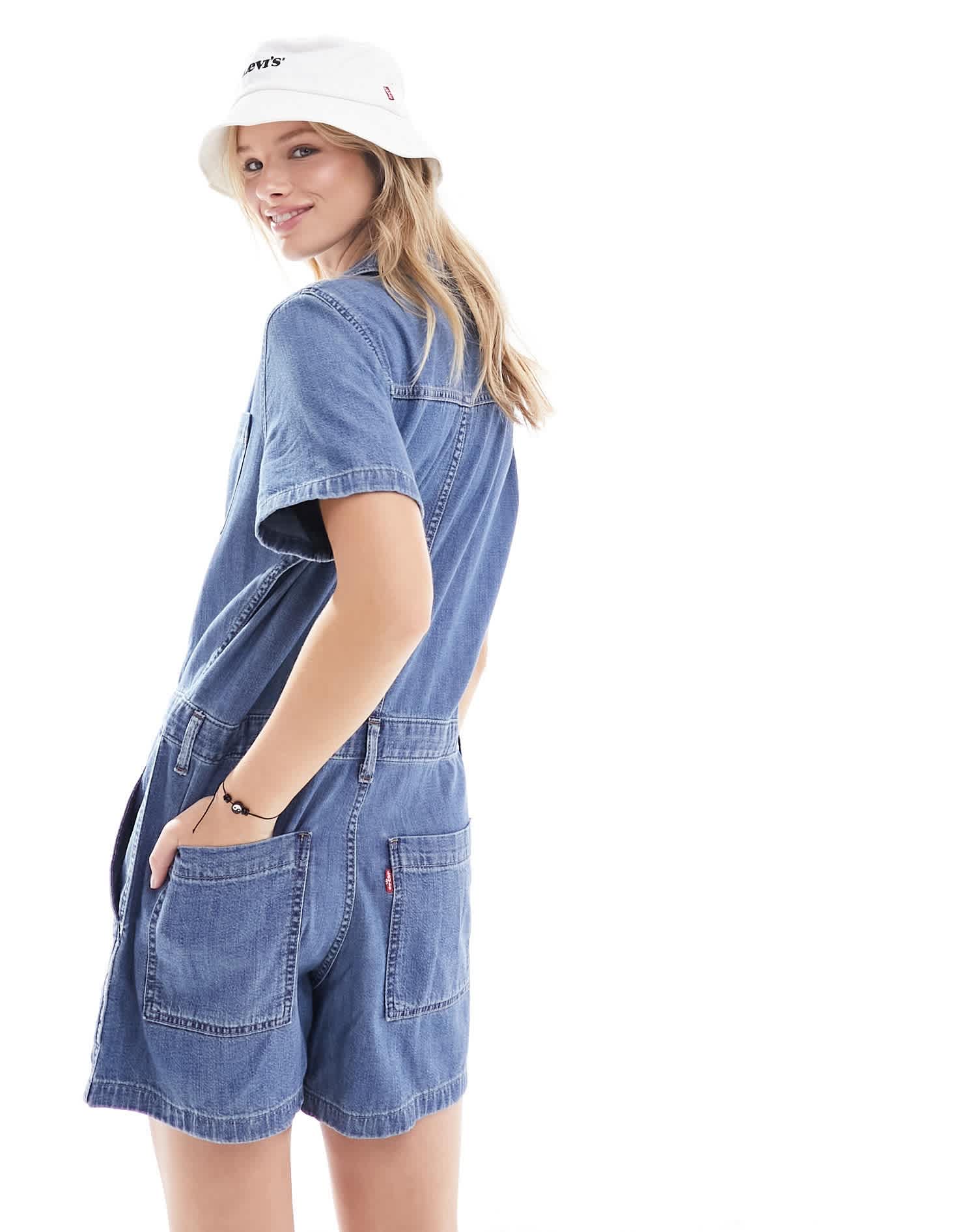 Levi's Heritage romper playsuit in blue wash denim - ASOS Sample Sale EU Store