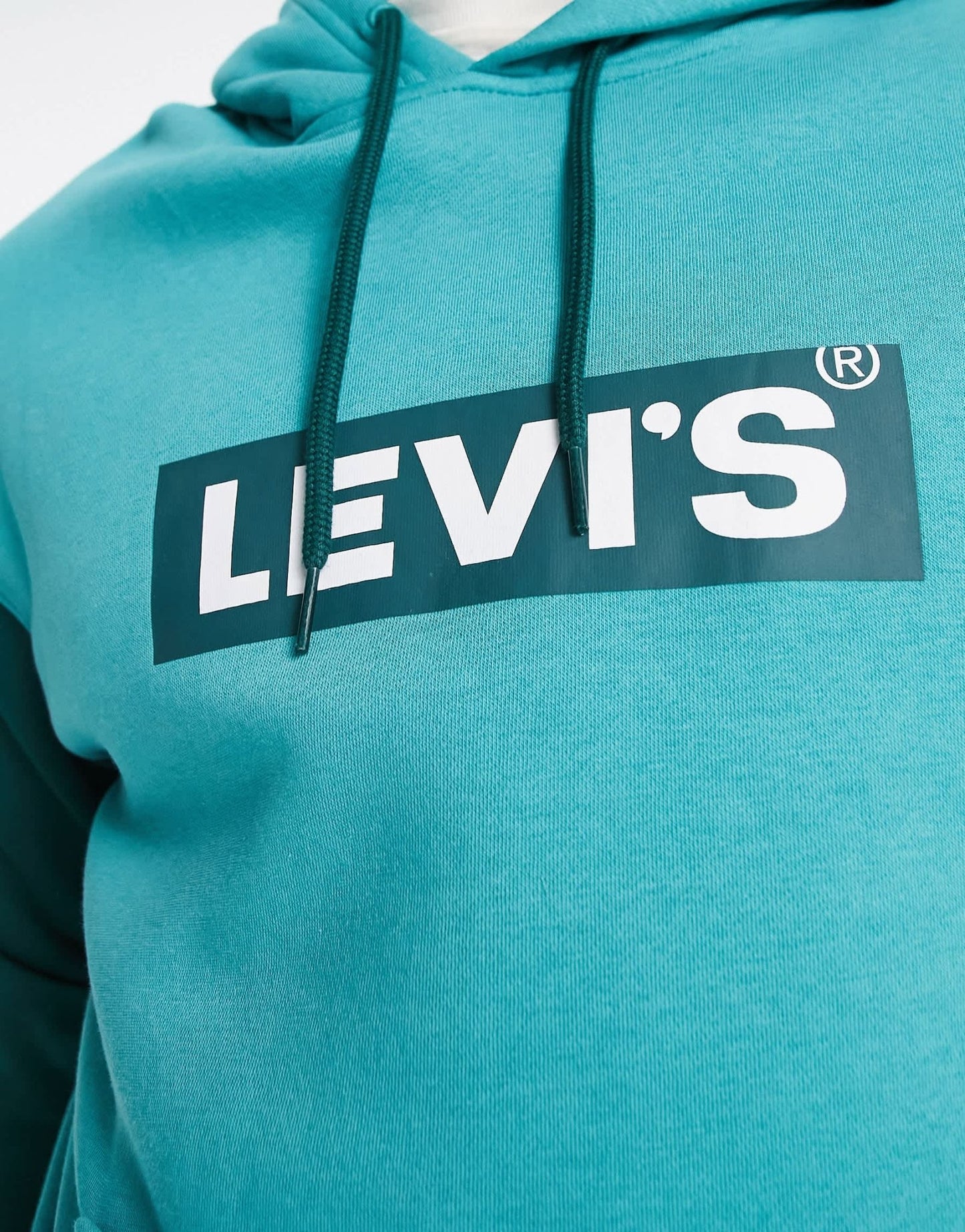 Levi's hoodie in green with central box tab logo and contrasting sleeves - ASOS Sample Sale EU Store