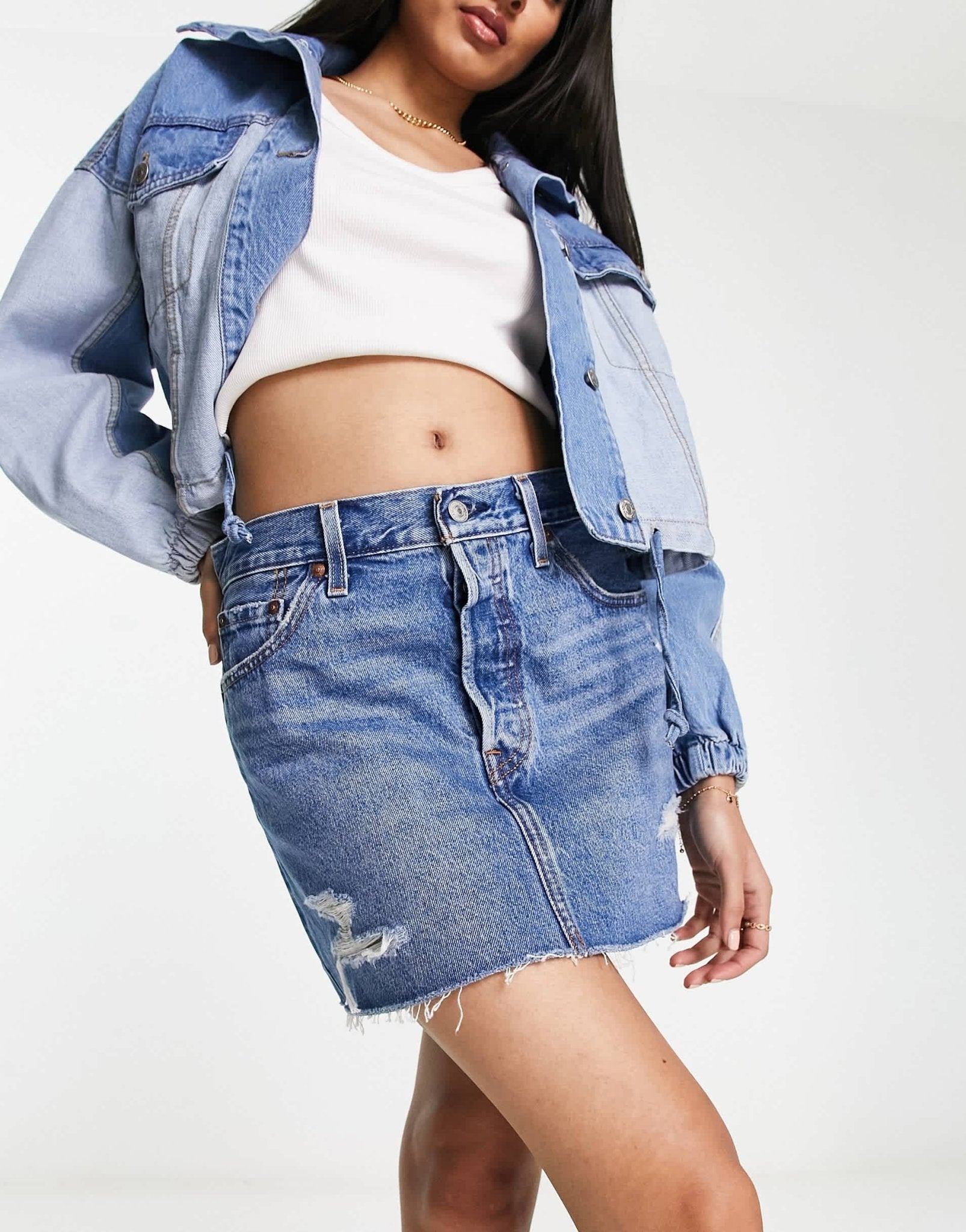 Levi's icon skirt in mid wash blue - ASOS Sample Sale EU Store