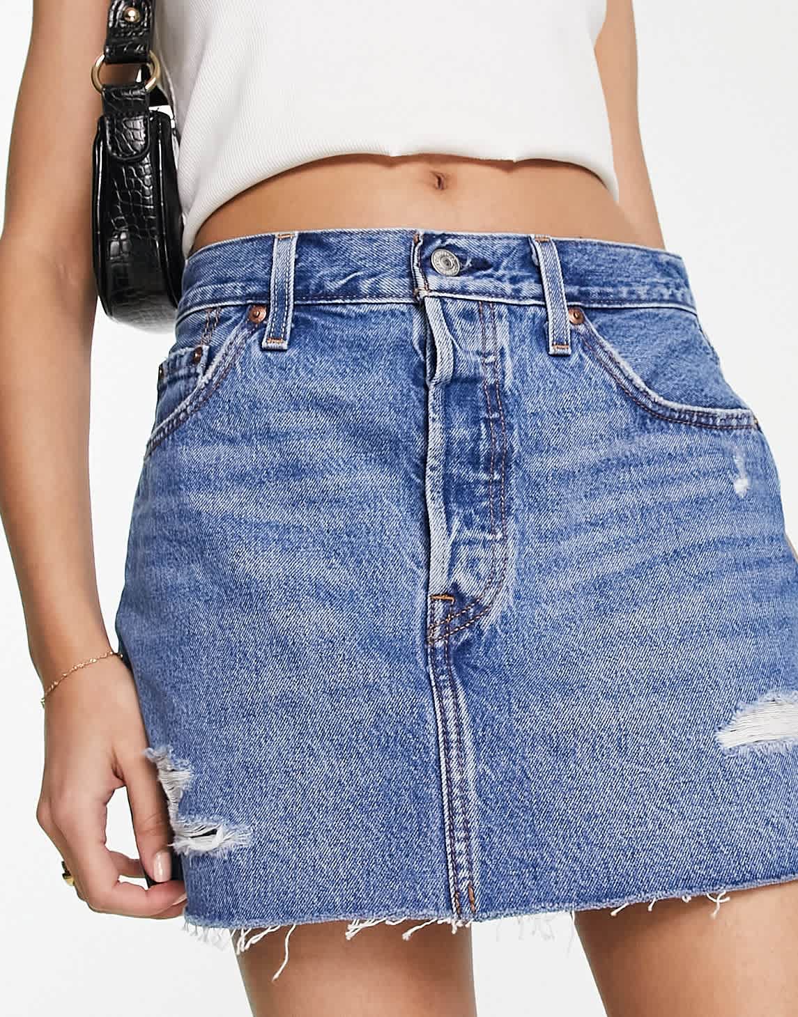 Levi's icon skirt in mid wash blue - ASOS Sample Sale EU Store