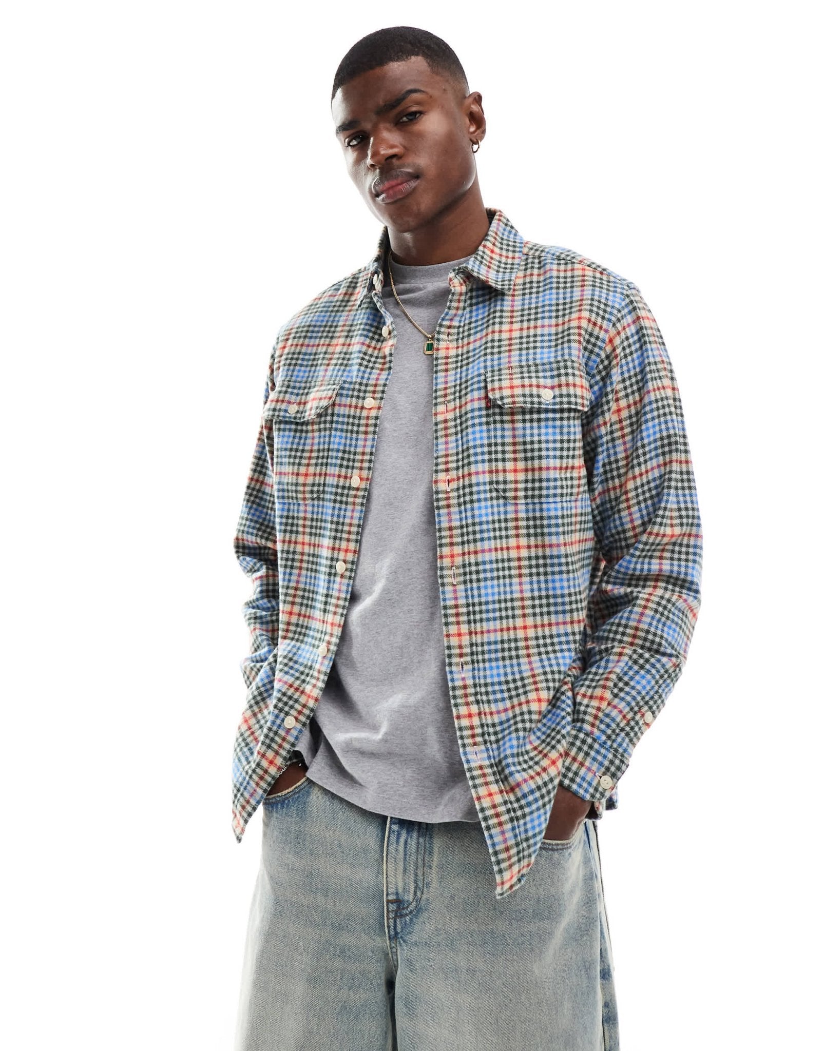 Levi's Jackson check flannel worker shirt in multi - ASOS Sample Sale EU Store
