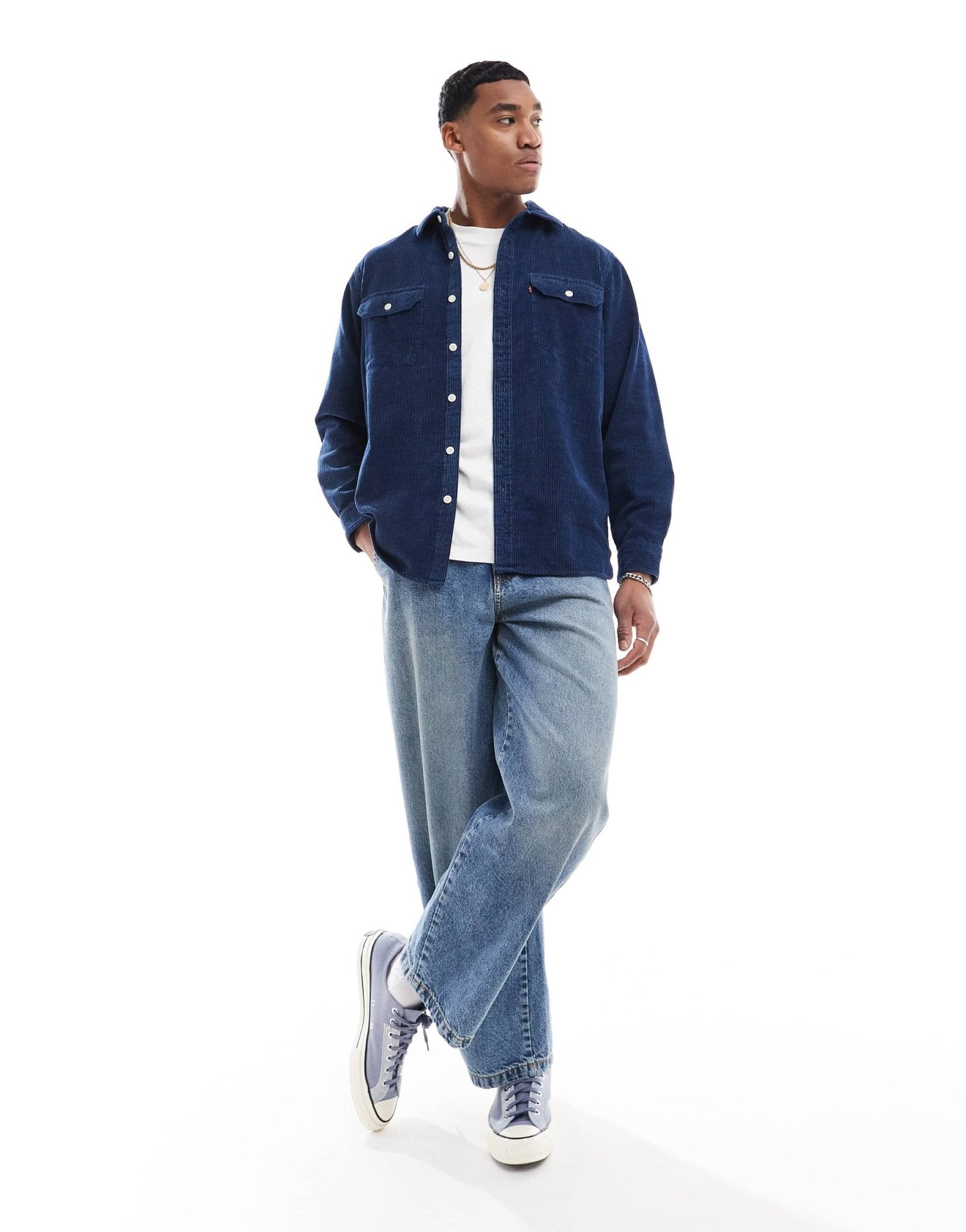 Levi's Jackson cord worker shirt in navy - ASOS Sample Sale EU Store