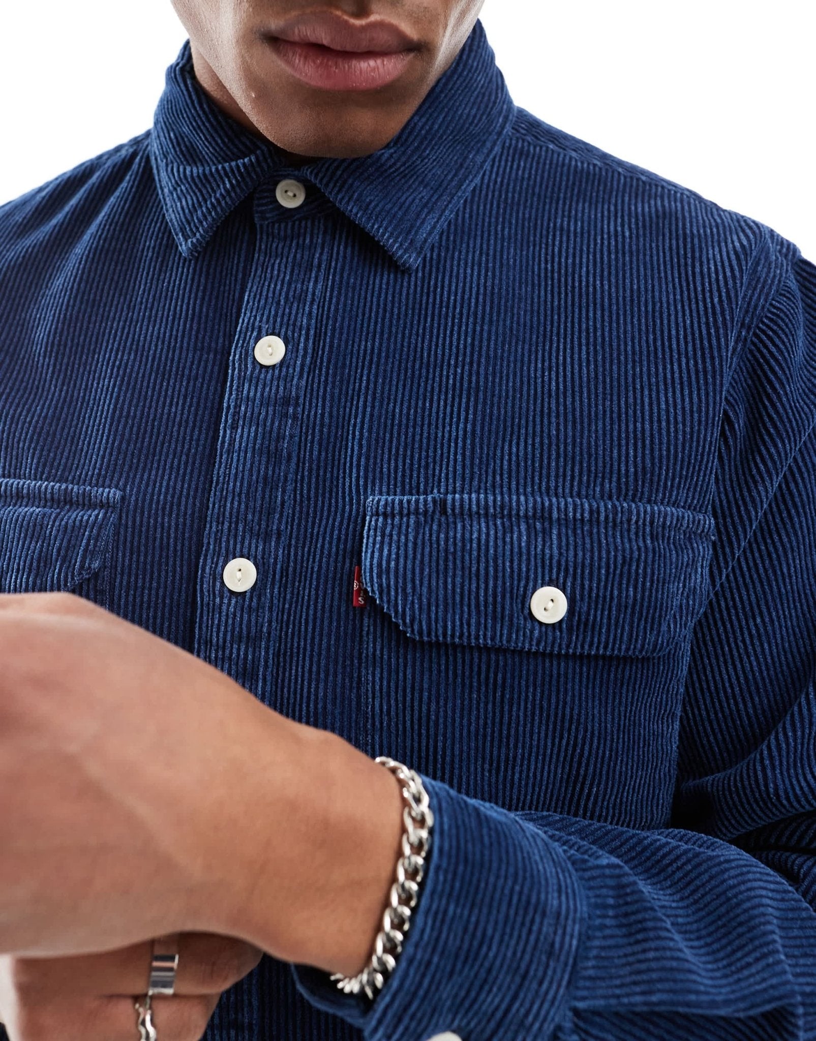 Levi's Jackson cord worker shirt in navy - ASOS Sample Sale EU Store