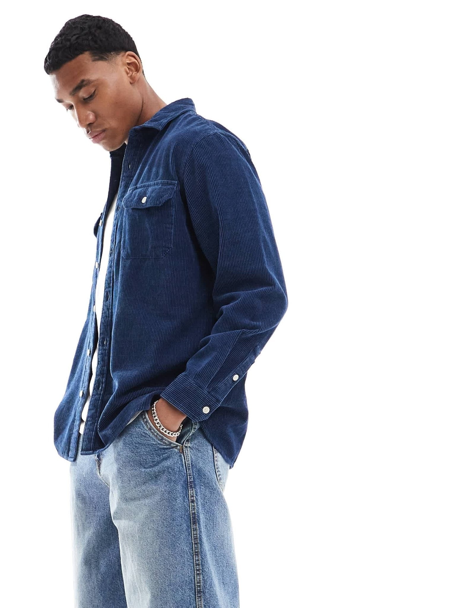 Levi's Jackson cord worker shirt in navy - ASOS Sample Sale EU Store