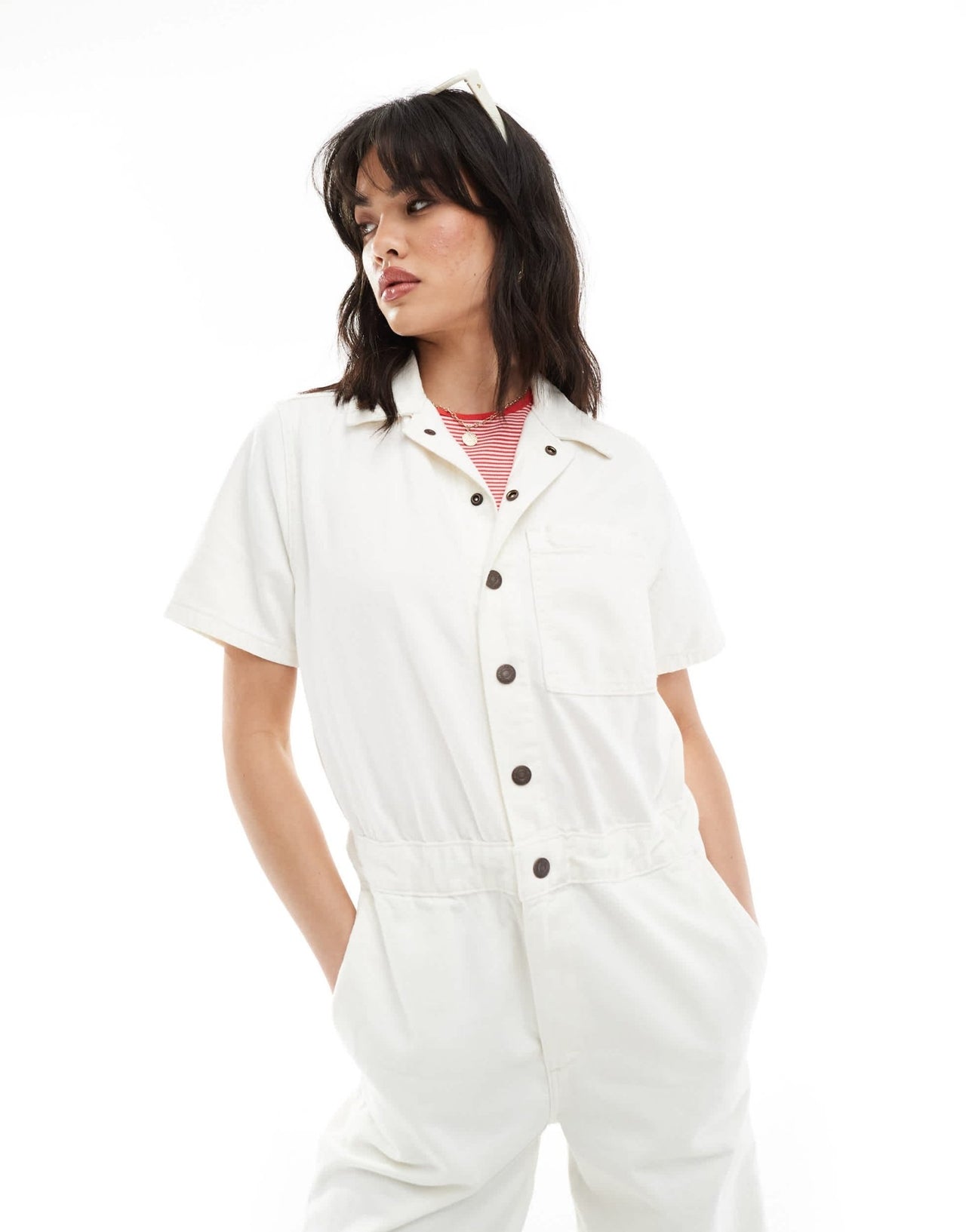 Levi's jumpsuit with short sleeves in white - ASOS Sample Sale EU Store