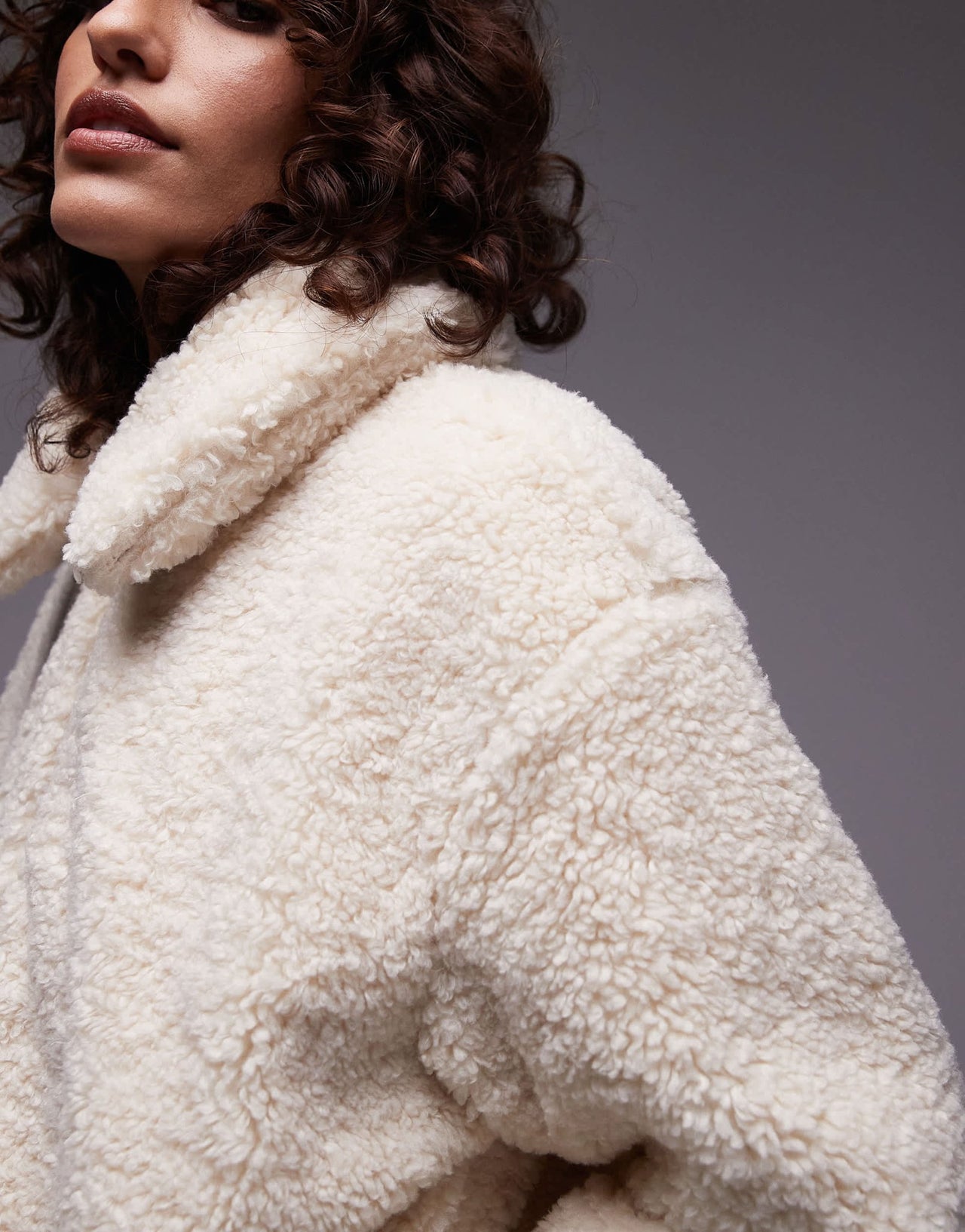 Levi's Kate sherpa zip front collar jacket relaxed fit in beige - ASOS Sample Sale EU Store