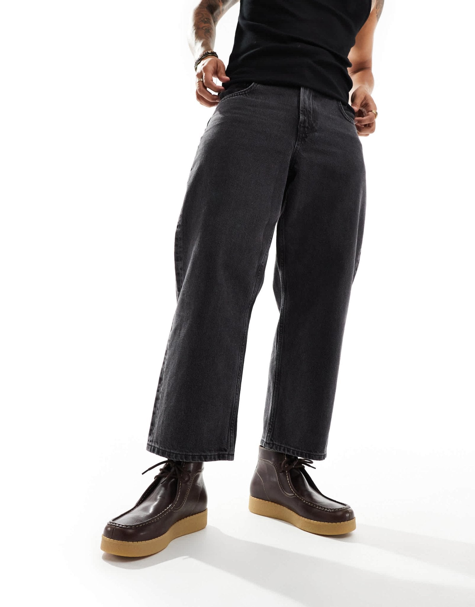 Levi's lace up leather boots with gumsole in brown - ASOS Sample Sale EU Store