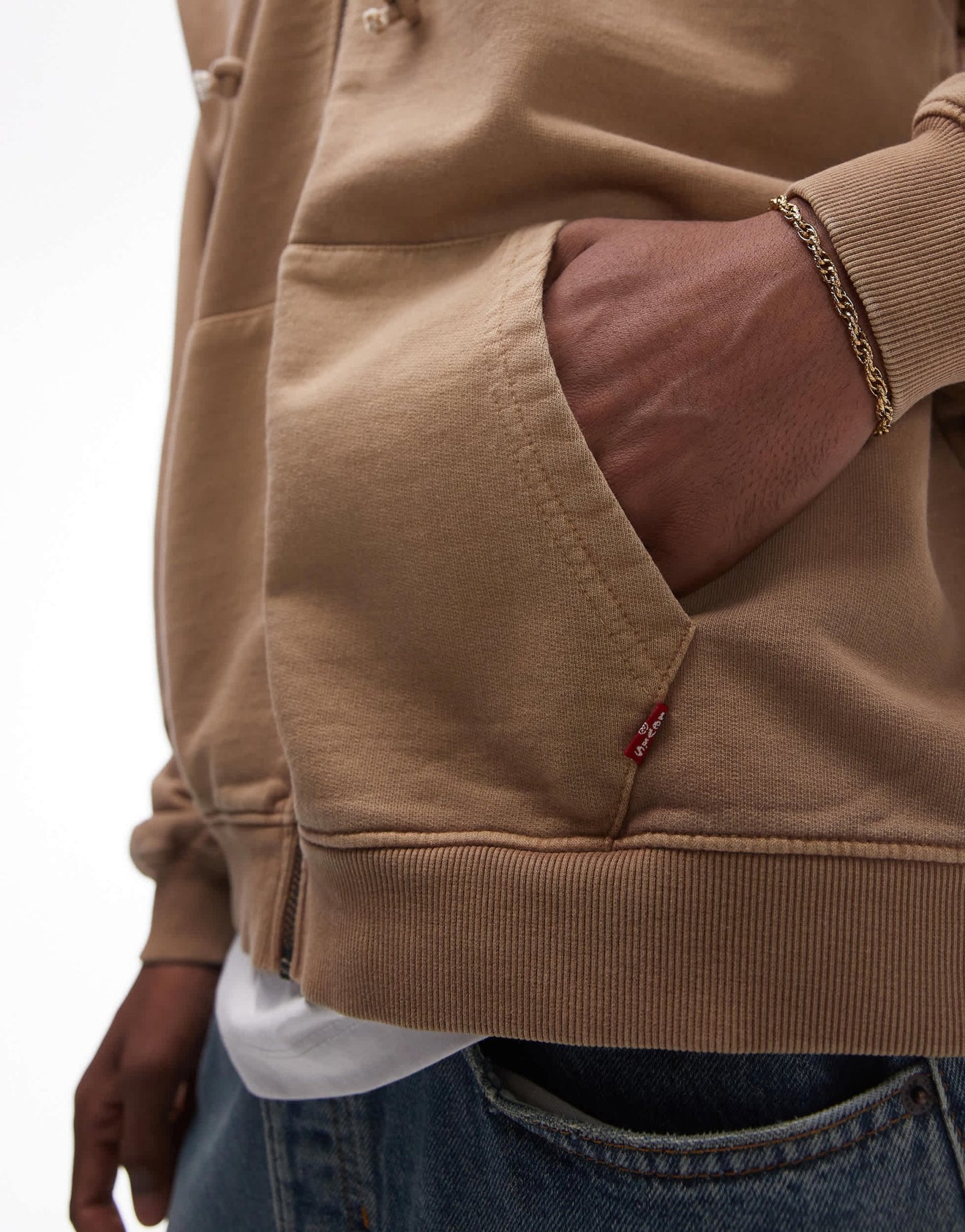 Levi's Lowell Western french terry full zip hoodie in beige - ASOS Sample Sale EU Store