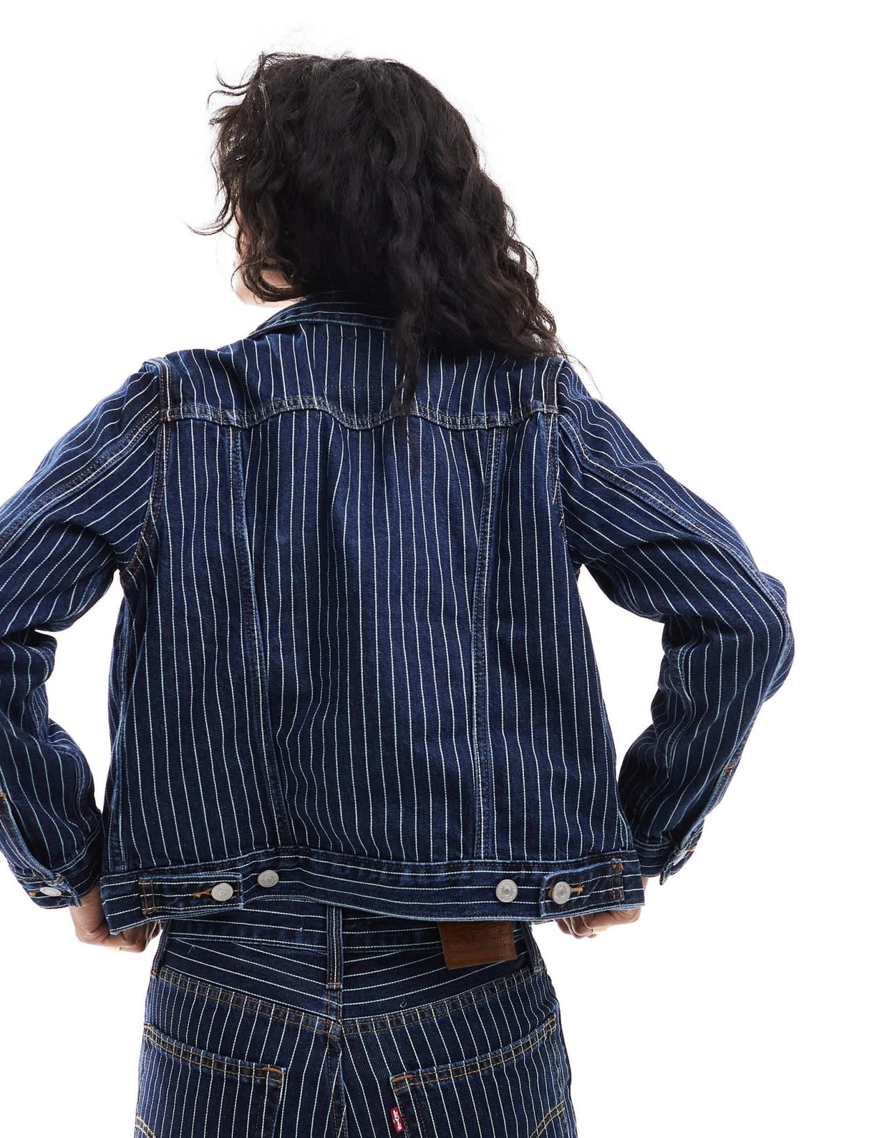 Levi's original denim pinstripe trucker co - ord in partly masked dark blue - ASOS Sample Sale EU Store