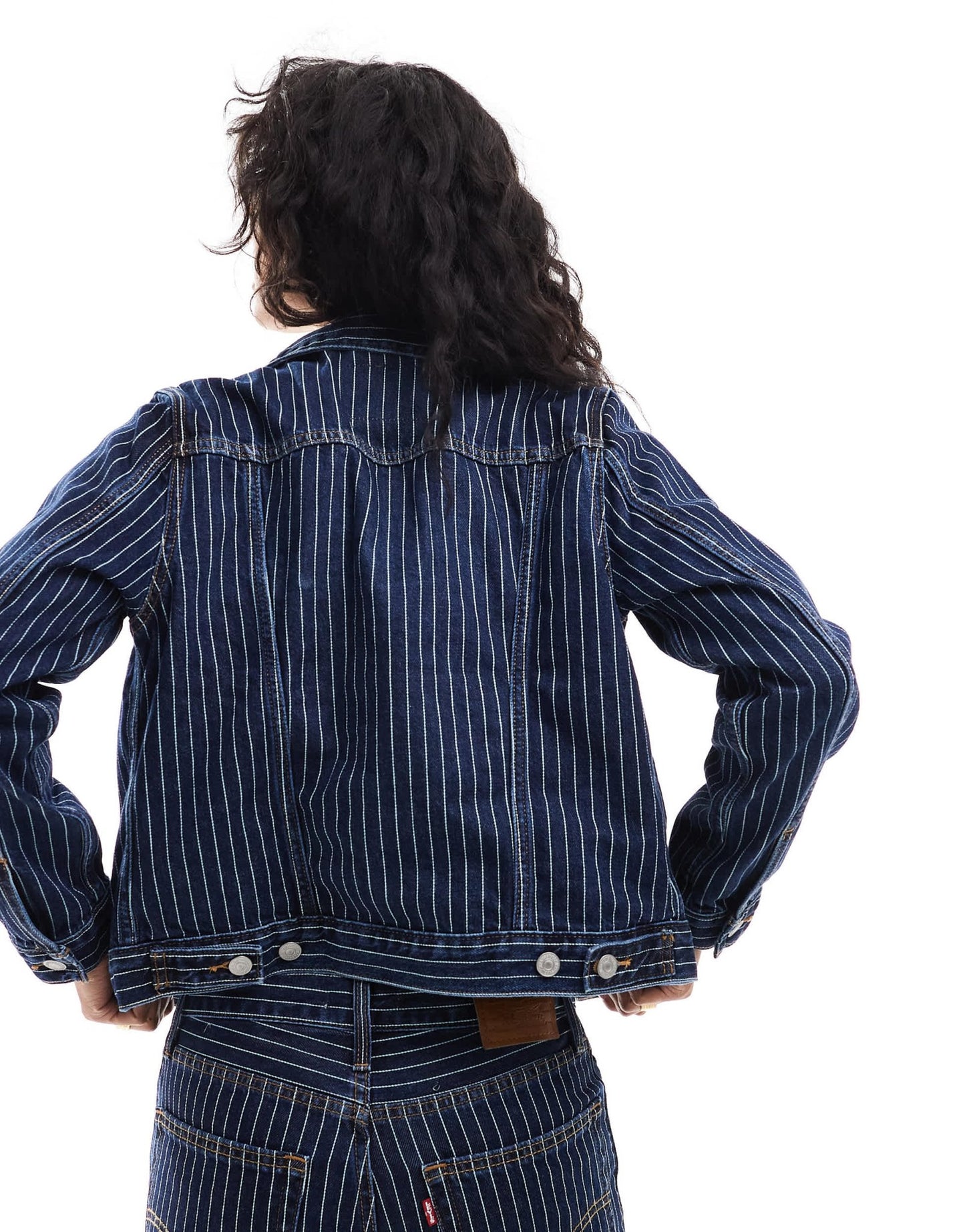 Levi's original denim pinstripe trucker co - ord in partly masked dark blue - ASOS Sample Sale EU Store