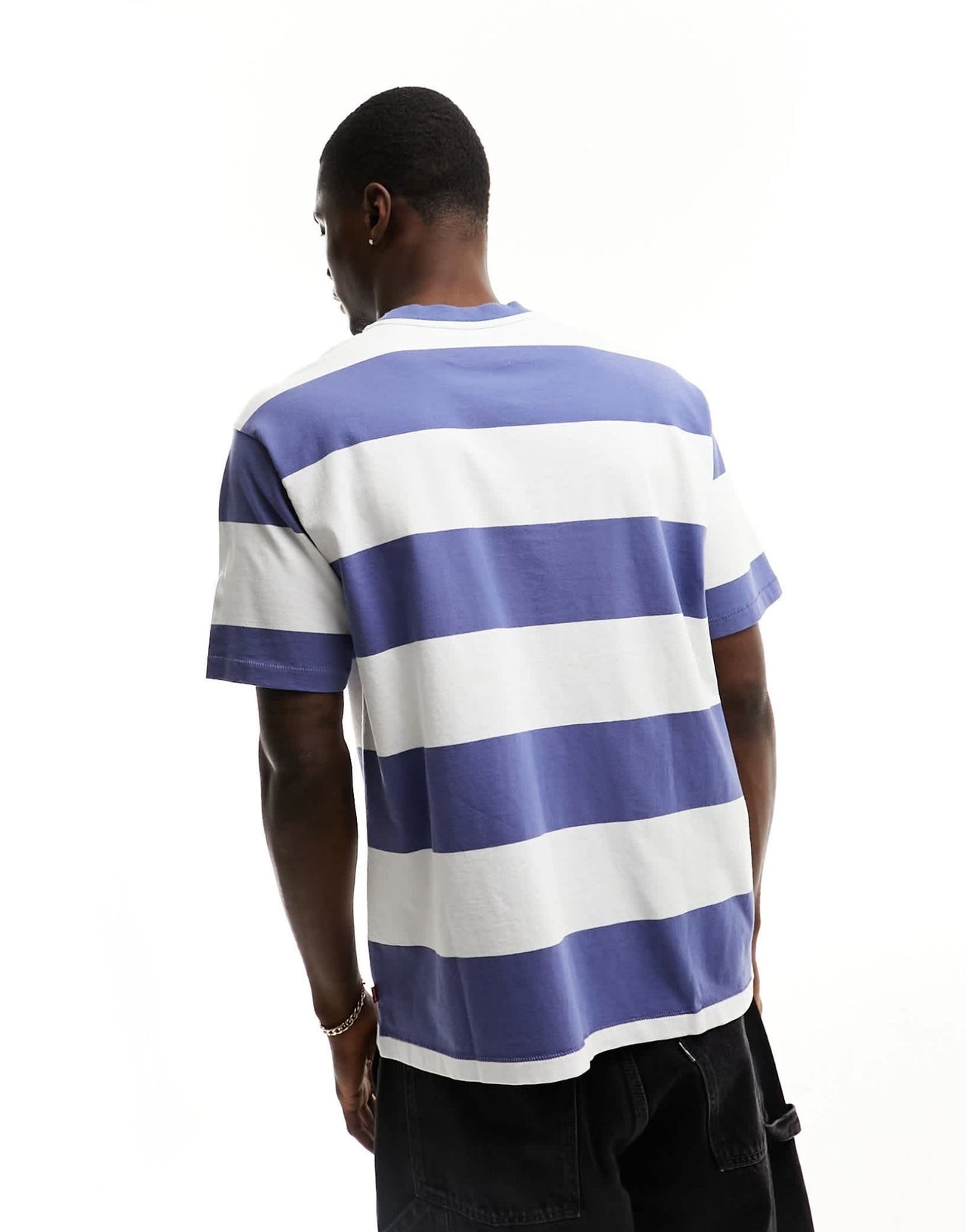 Levi's oversized t-shirt with small logo in navy white stripe - ASOS Sample Sale EU Store