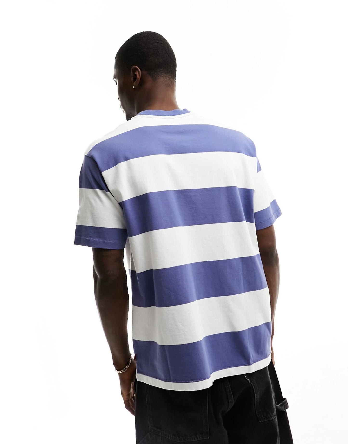 Levi's oversized t-shirt with small logo in navy white stripe - ASOS Sample Sale EU Store