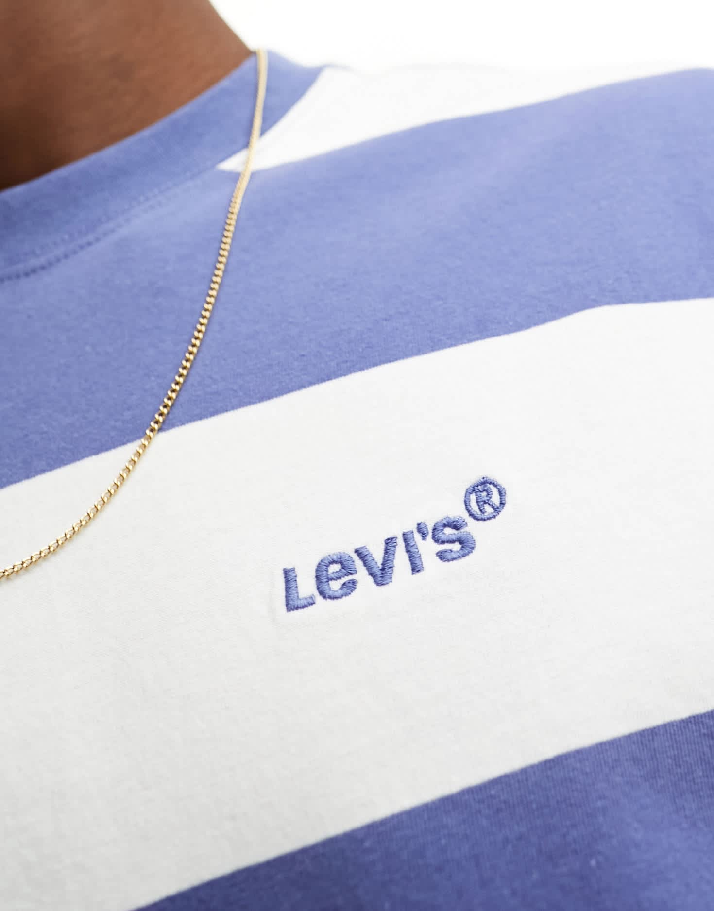 Levi's oversized t-shirt with small logo in navy white stripe - ASOS Sample Sale EU Store