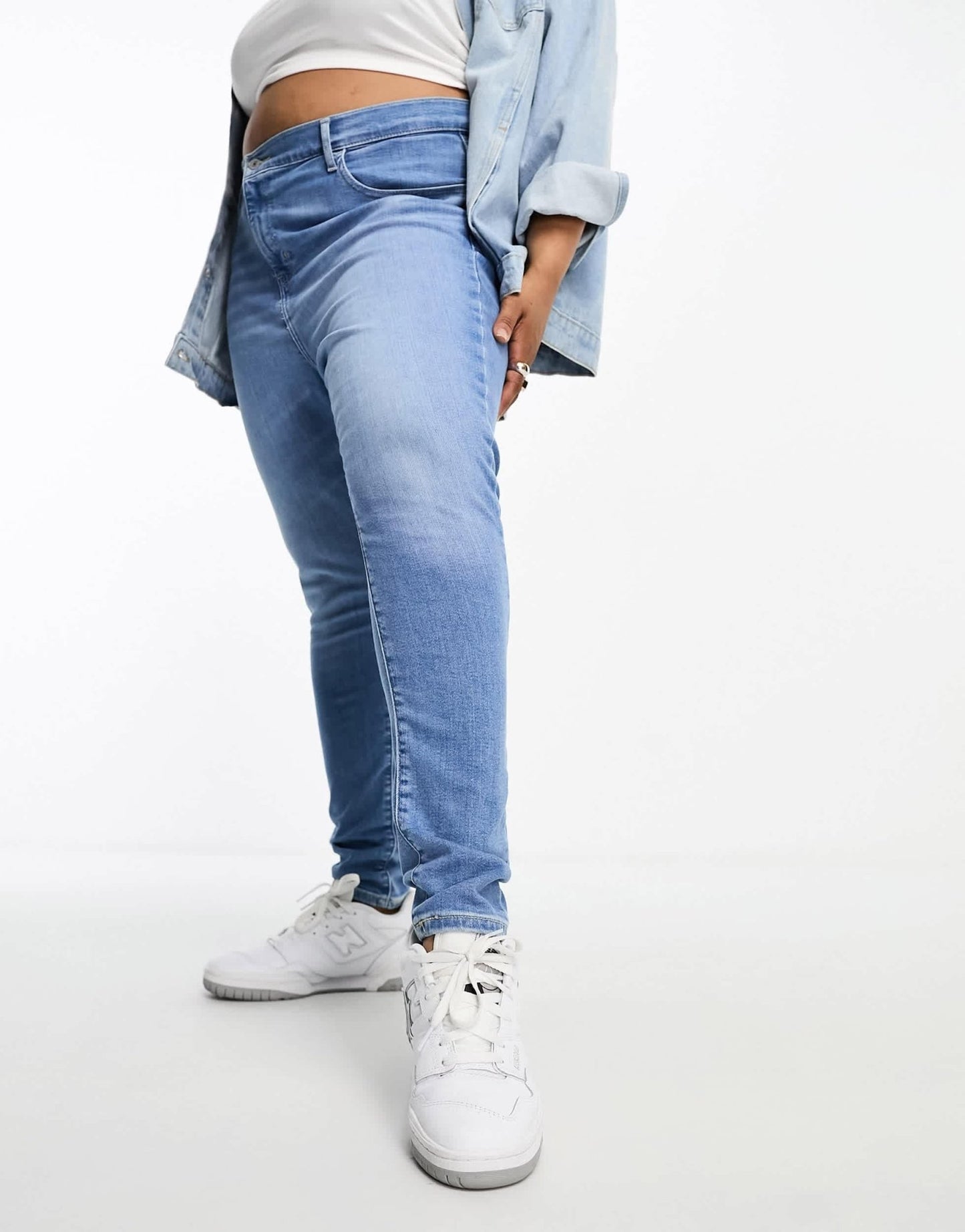 Levi's Plus hirise super skinny jeans in light wash blue - ASOS Sample Sale EU Store