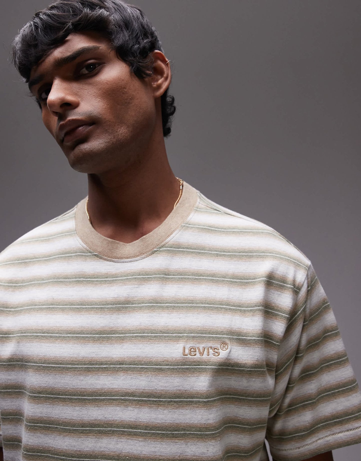 Levi's Red Tab vintage relaxed fit logo stripe t-shirt in mid green marl - ASOS Sample Sale EU Store